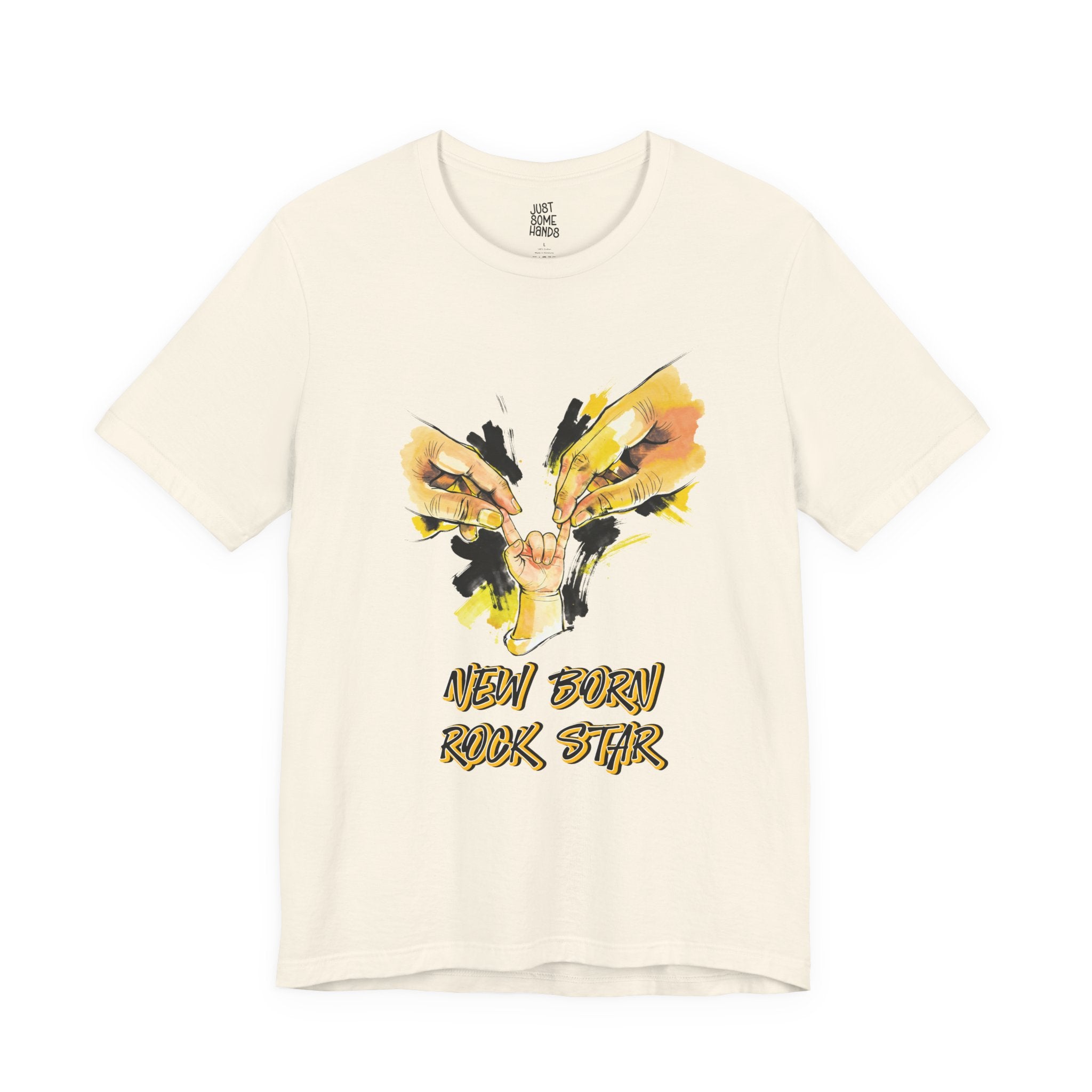 New Born Rock Star Baby Hand T-Shirt | Edgy Parenting Graphic Tee