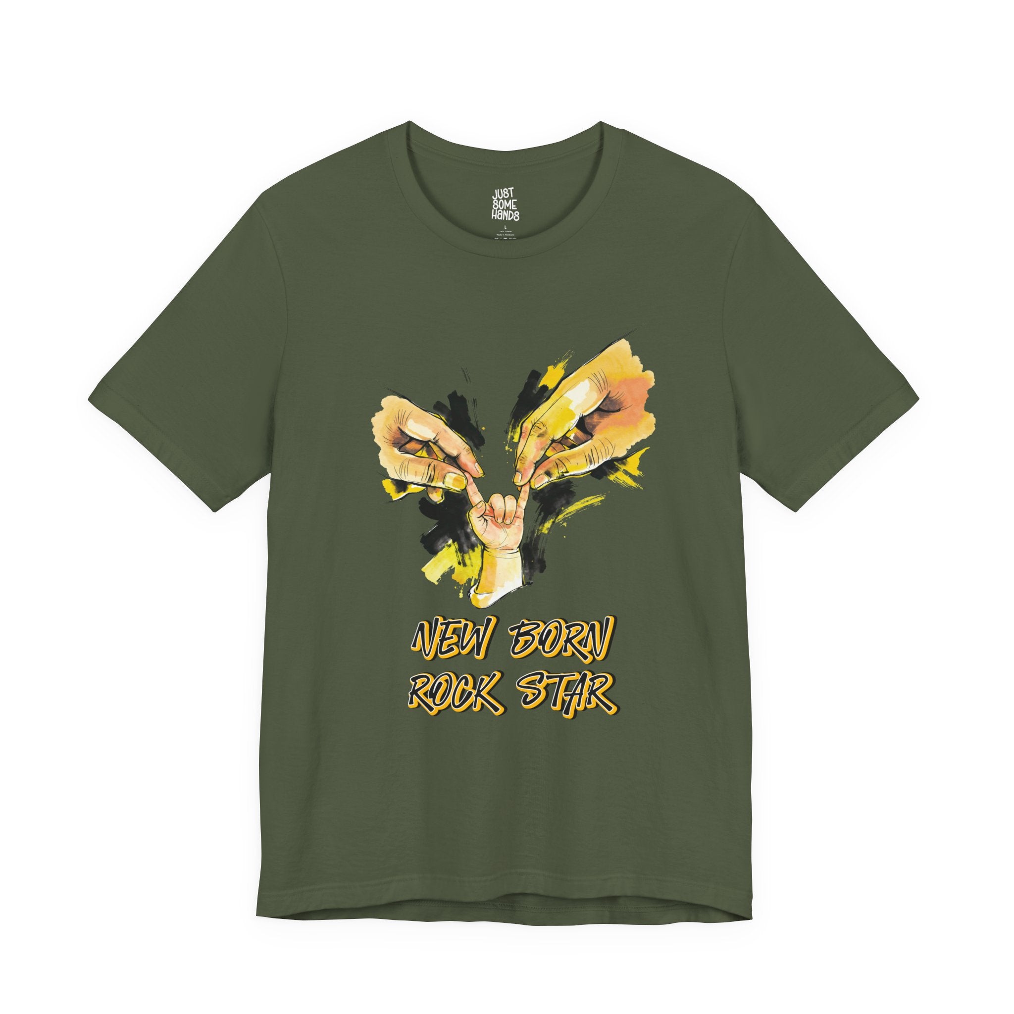 New Born Rock Star Baby Hand T-Shirt | Edgy Parenting Graphic Tee