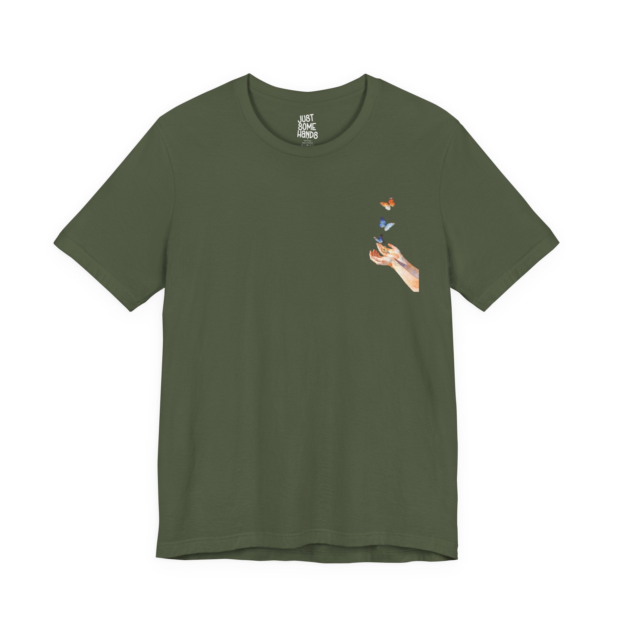 Soft Era Watercolor Butterflies Hand T-Shirt | Artsy Aesthetic Graphic Tee