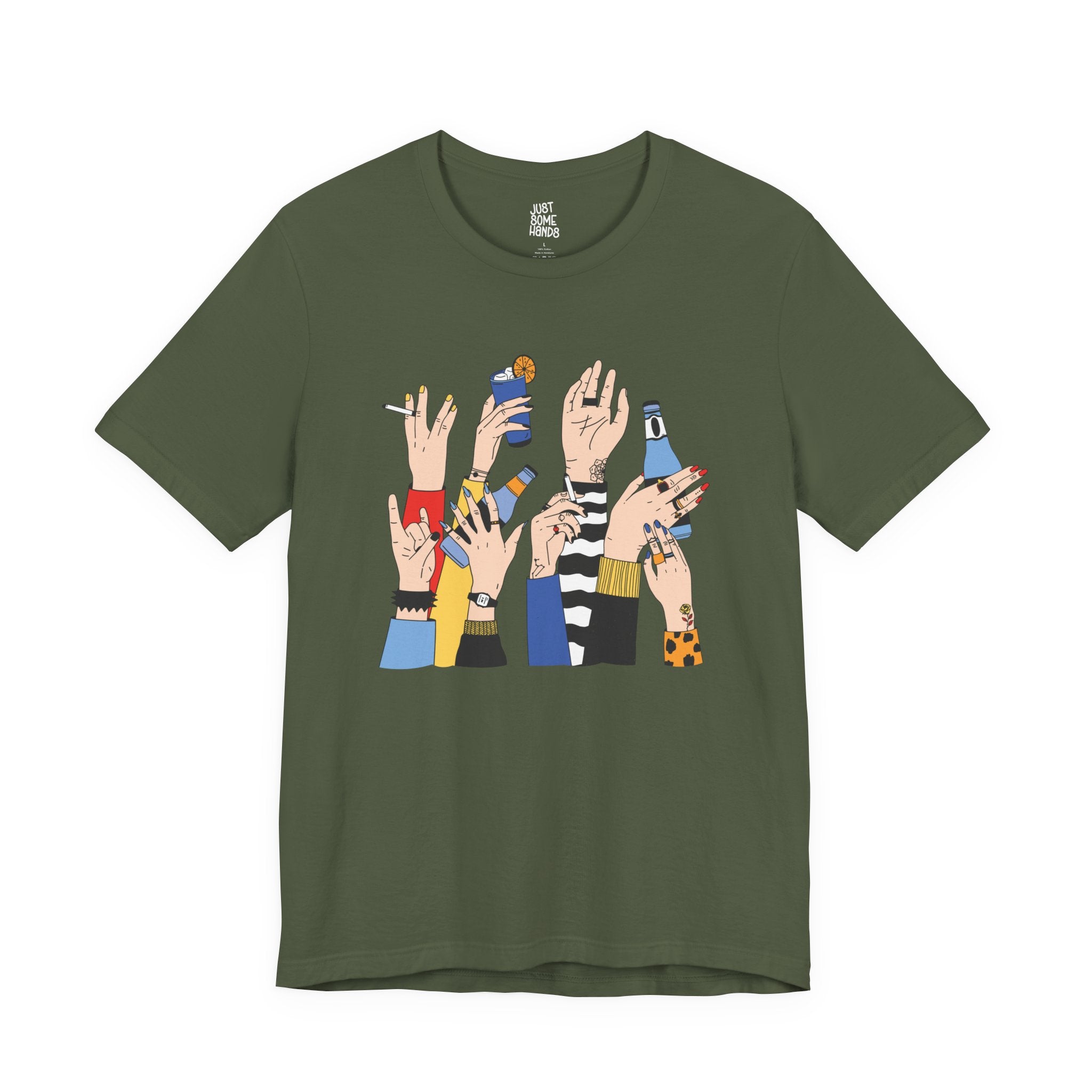 Saturday Night Hands Party T-Shirt | Edgy Graphic Festival Tee