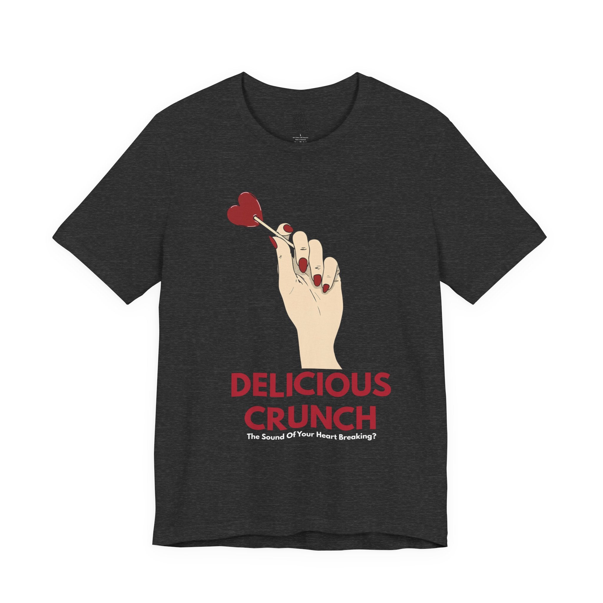 Delicious Crunch Heart Lollipop T-Shirt | Sarcastic Dark Romance Graphic Tee