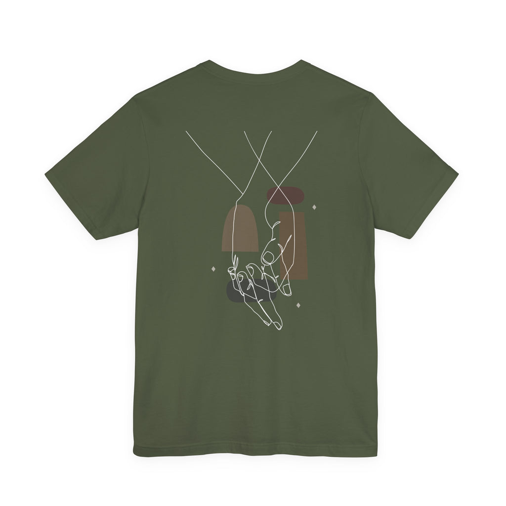 Abstract Boho Line Art Hand T-Shirt | Minimalist Geometric Graphic Tee