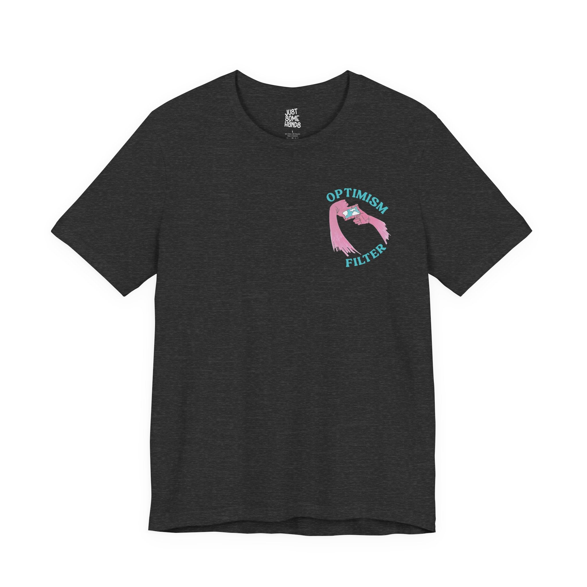 Optimism Filter Framing Hands T-Shirt | Sarcastic Aesthetic Graphic Tee