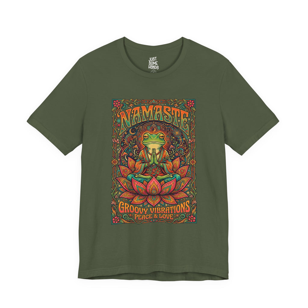 Psychedelic "Namaste" Frog T-Shirt | Sarcastic Vintage Yoga Graphic Tee