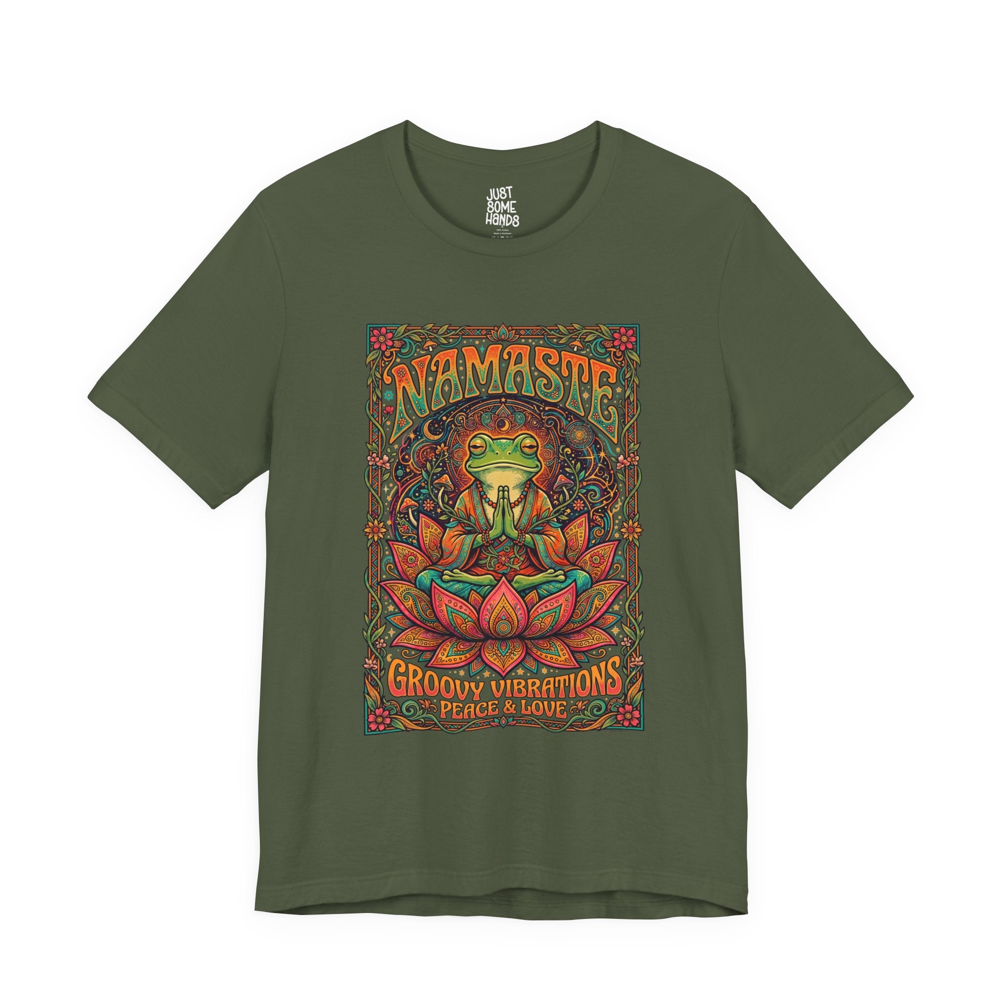Psychedelic "Namaste" Frog T-Shirt | Sarcastic Vintage Yoga Graphic Tee