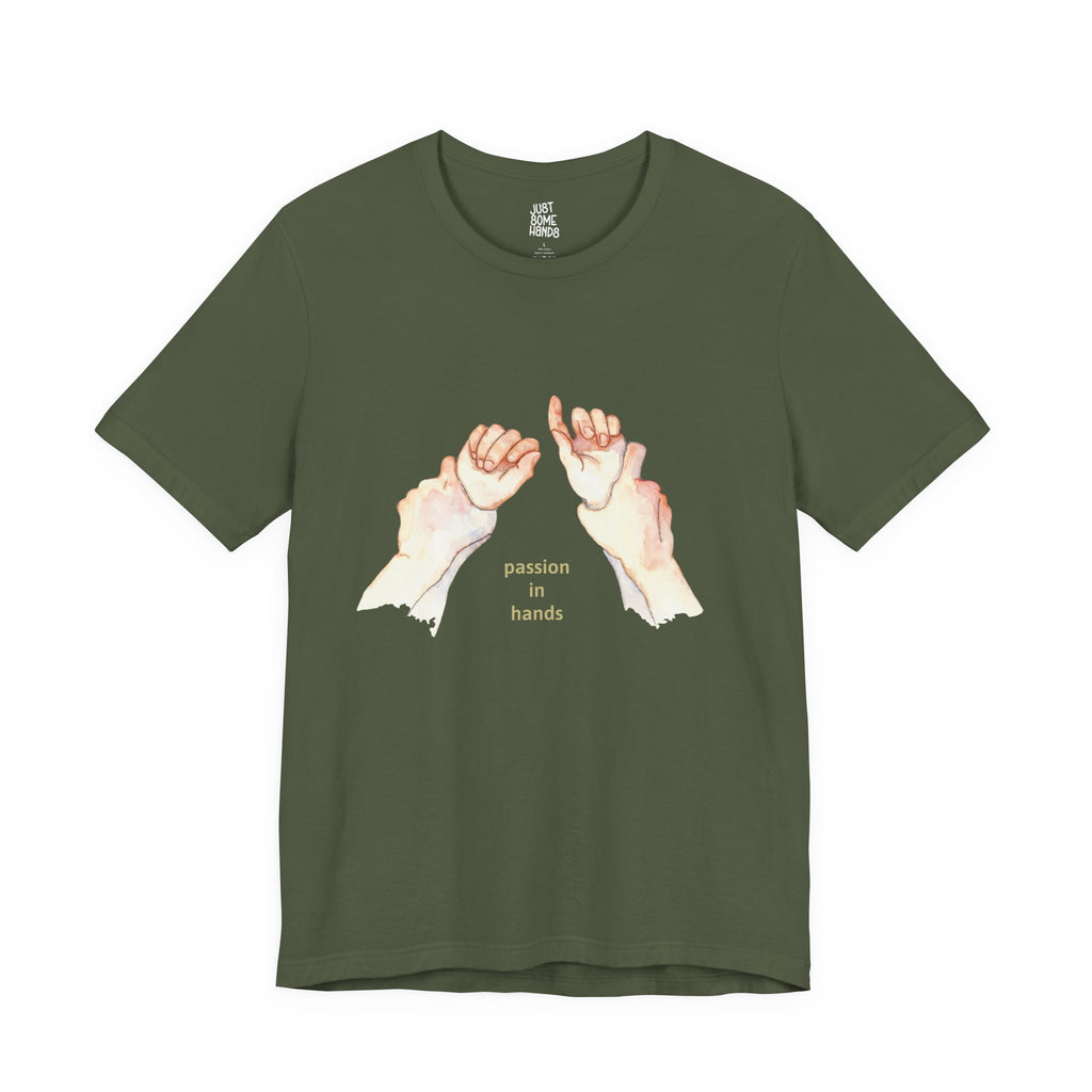 Passion in Hands Watercolor Art T-Shirt | Romantic Aesthetic Graphic Tee