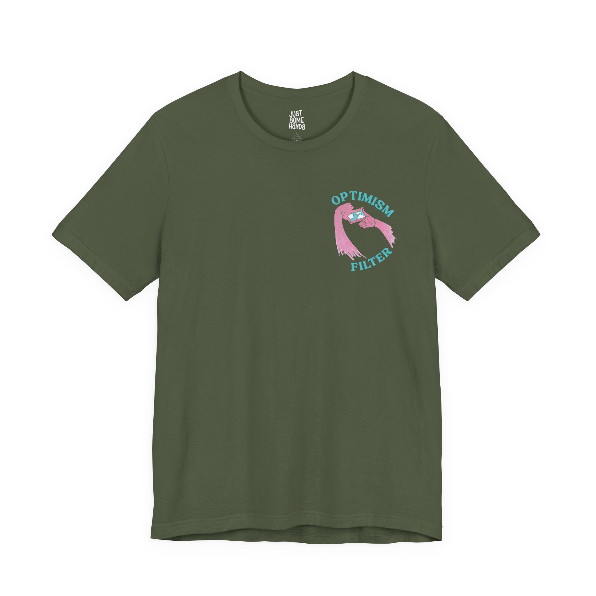 Optimism Filter Framing Hands T-Shirt | Sarcastic Aesthetic Graphic Tee