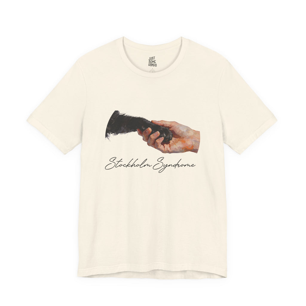 Stockholm Syndrome Pet Handshake T-Shirt | Emotional Artistic Graphic Tee