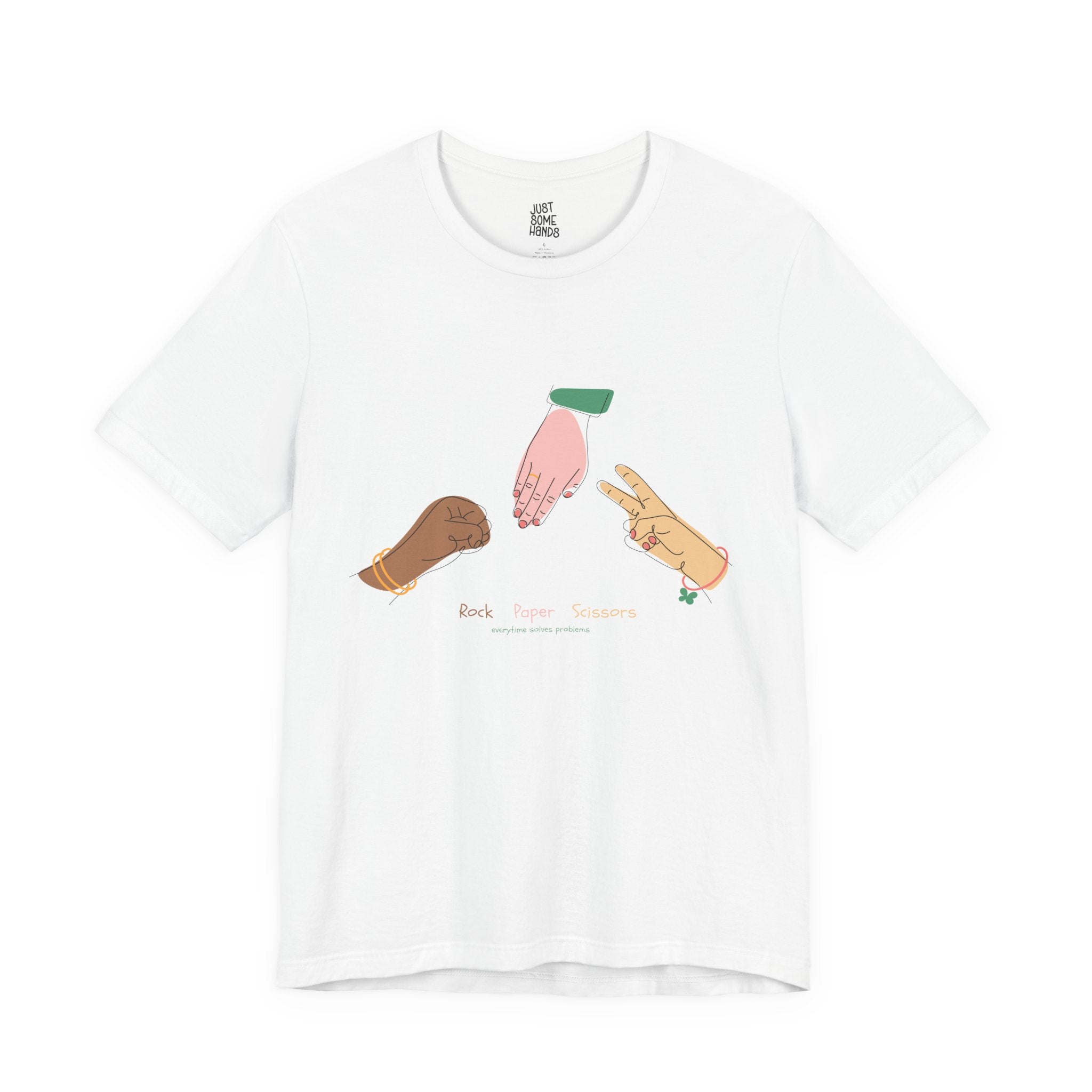 Rock Paper Scissors Minimalist Line Art T-Shirt | Sarcastic Problem Solver Tee