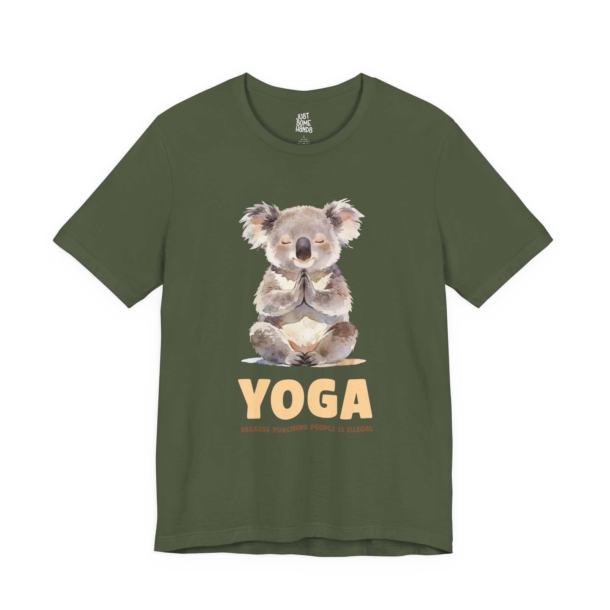 Yoga: Because Punching People is Illegal T-Shirt | Sarcastic Mindfulness Graphic Tee