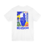 Delusion Colorful Fingers Crossed T-Shirt | Sarcastic Artistic Graphic Tee