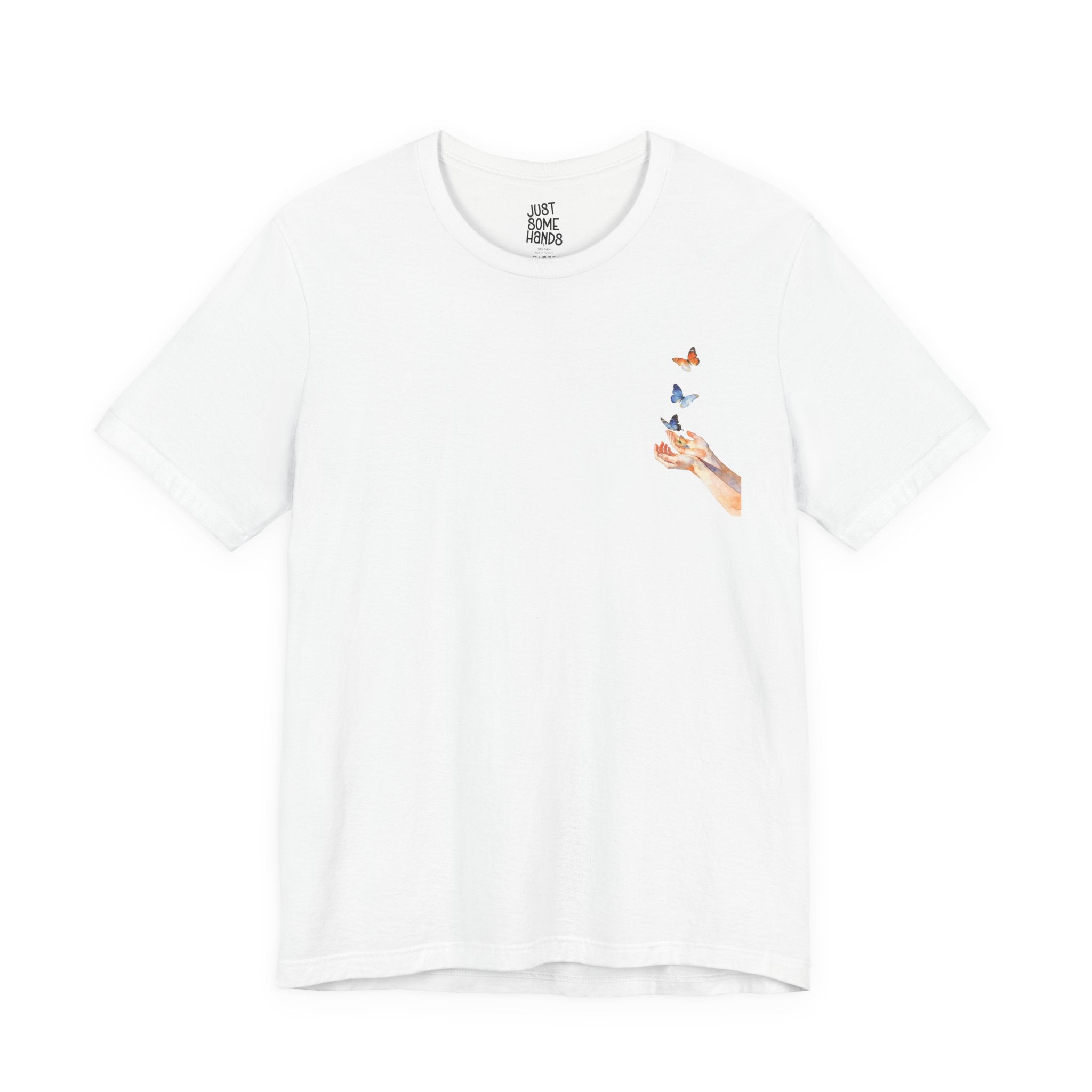 Soft Era Watercolor Butterflies Hand T-Shirt | Artsy Aesthetic Graphic Tee