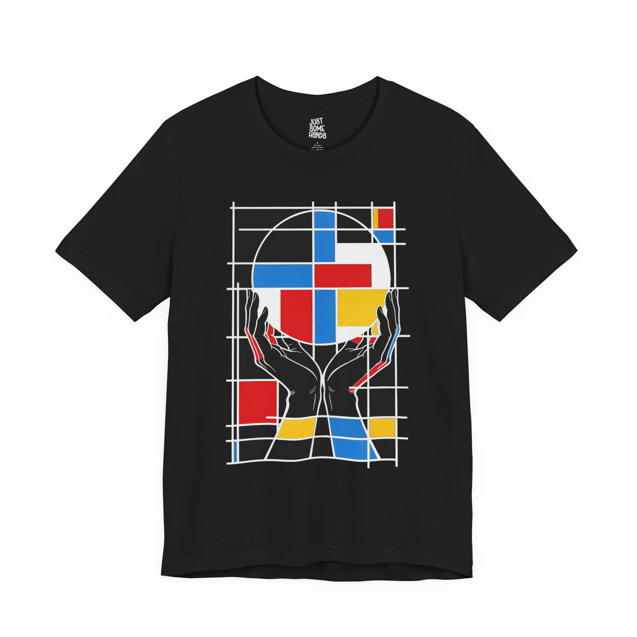 Abstract Snob Geometric Hands T-Shirt | Modern Pop Art Graphic Tee Mondrian