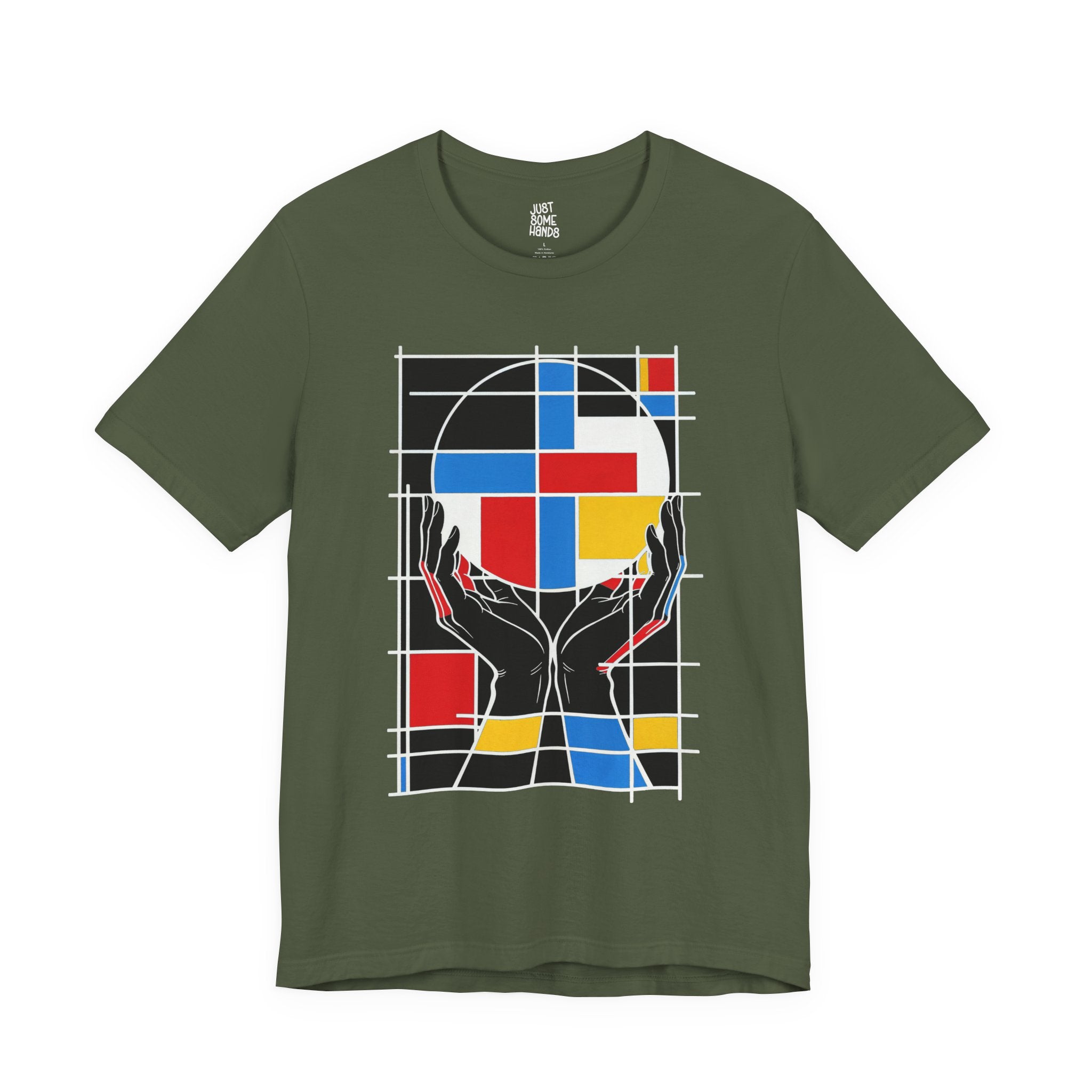 Abstract Snob Geometric Hands T-Shirt | Modern Pop Art Graphic Tee Mondrian