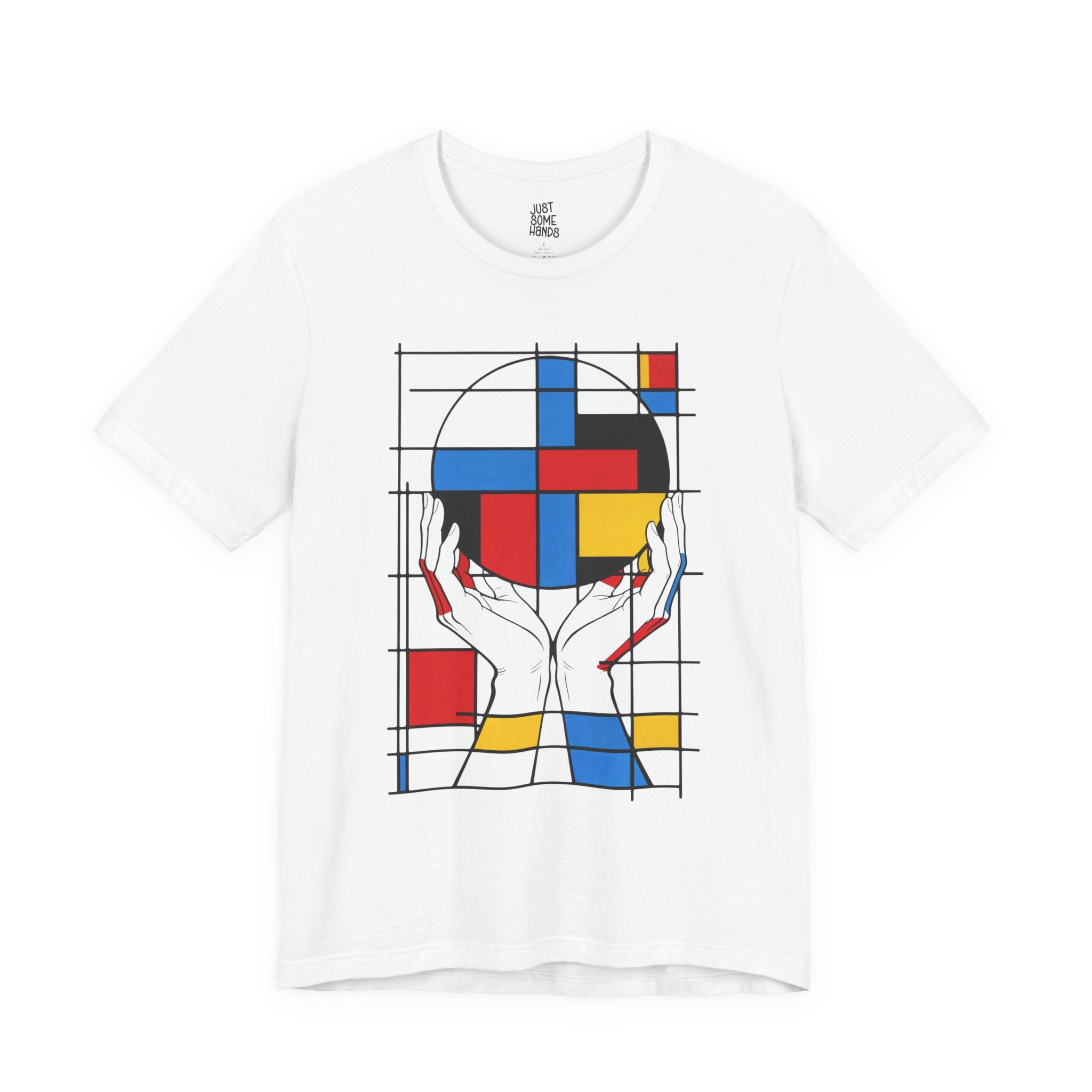 Abstract Snob Geometric Hands T-Shirt | Modern Pop Art Graphic Tee Mondrian