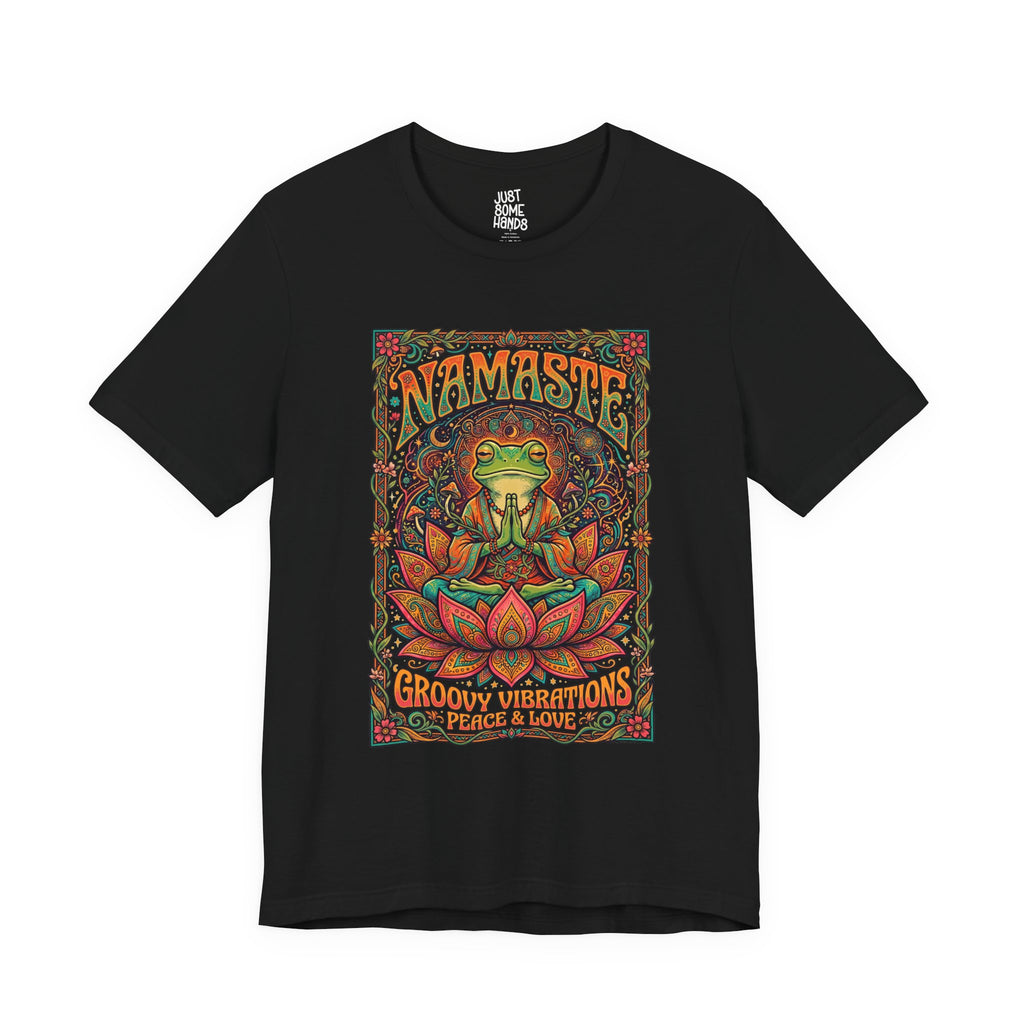 Psychedelic "Namaste" Frog T-Shirt | Sarcastic Vintage Yoga Graphic Tee