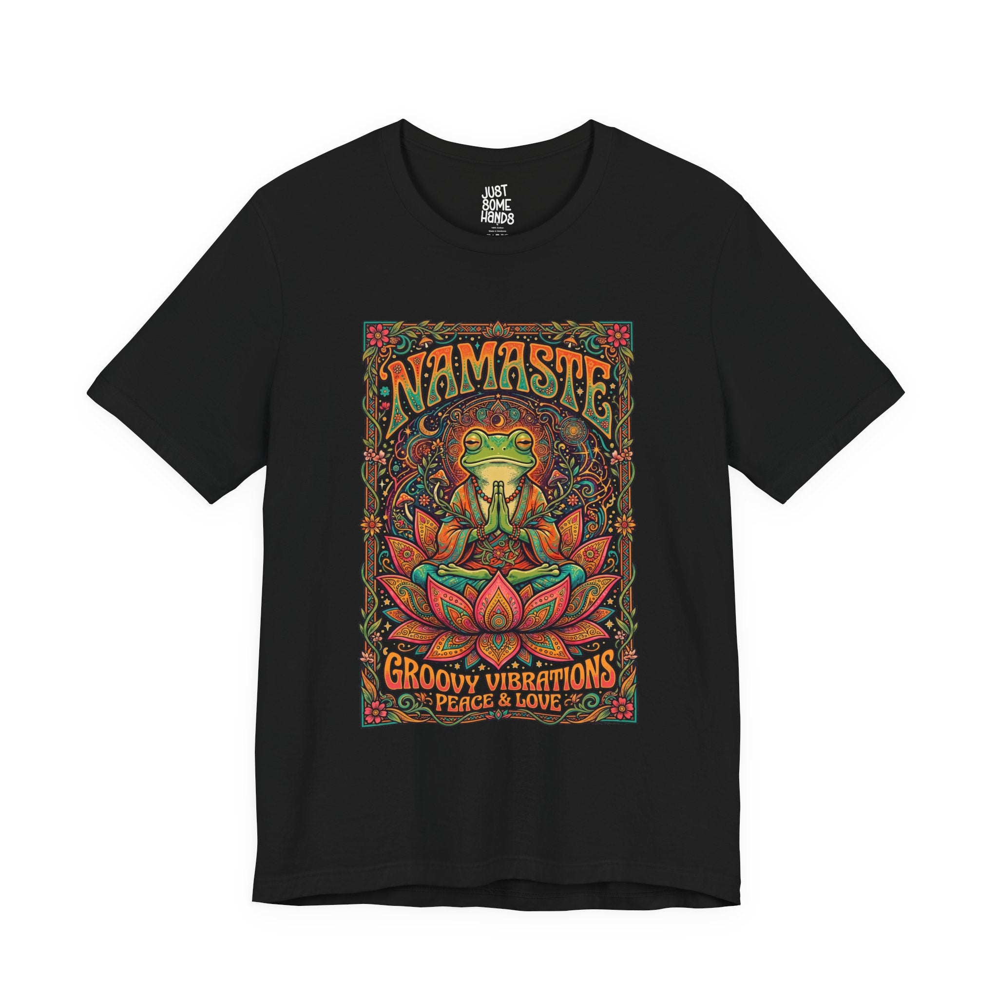 Psychedelic "Namaste" Frog T-Shirt | Sarcastic Vintage Yoga Graphic Tee