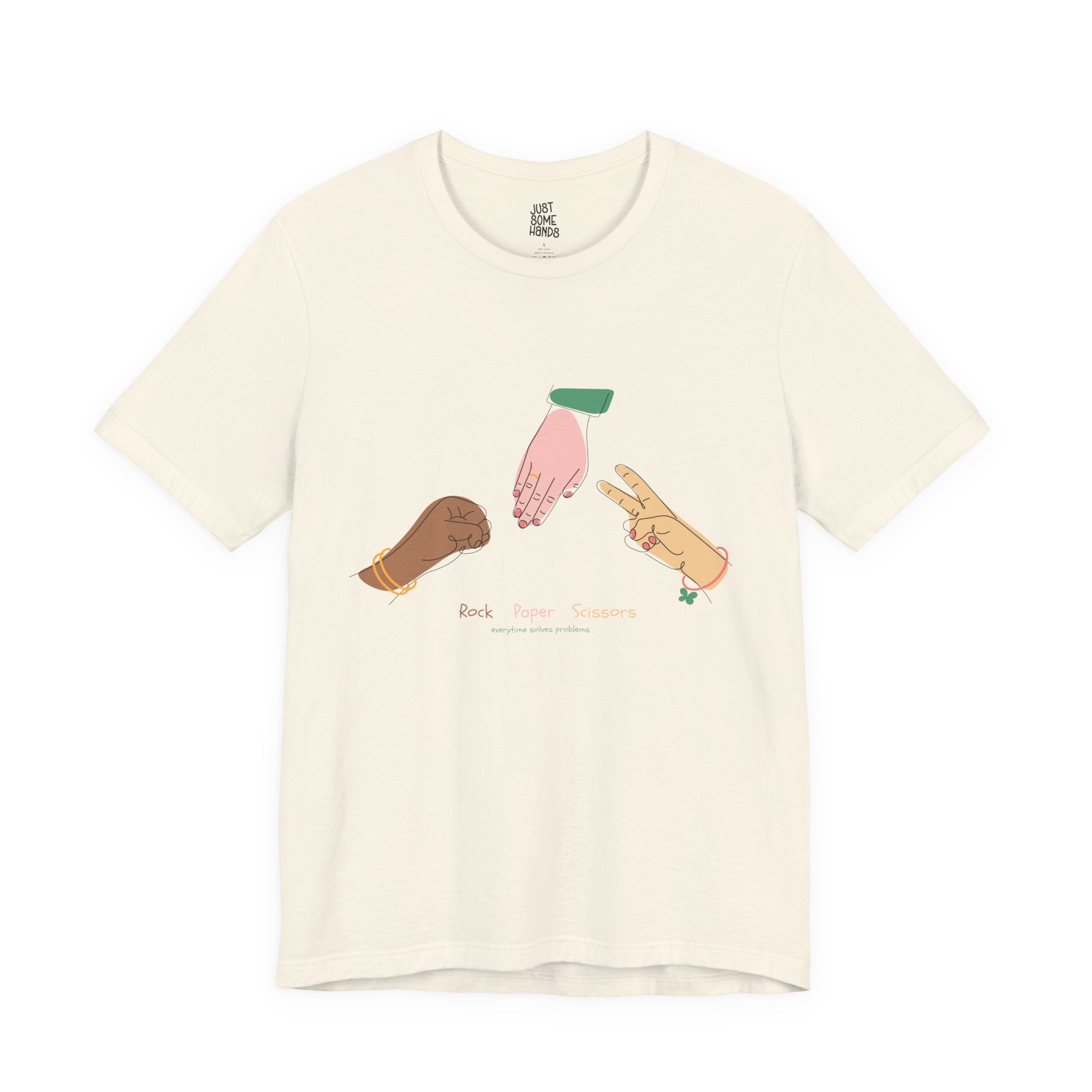 Rock Paper Scissors Minimalist Line Art T-Shirt | Sarcastic Problem Solver Tee