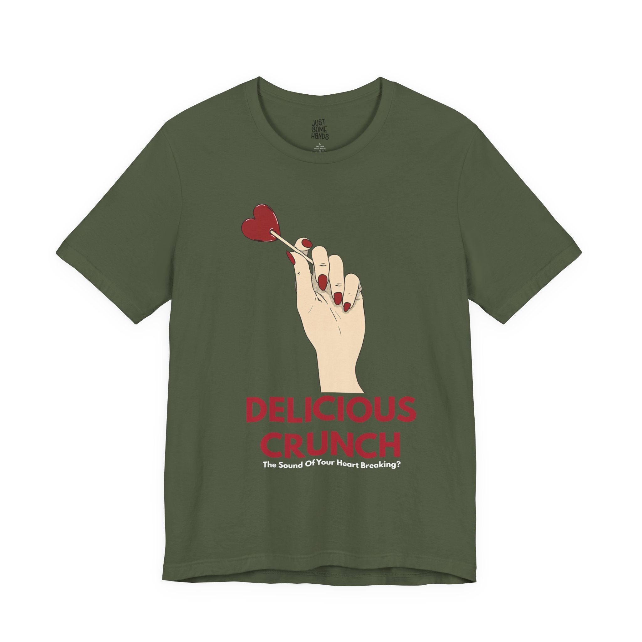 Delicious Crunch Heart Lollipop T-Shirt | Sarcastic Dark Romance Graphic Tee
