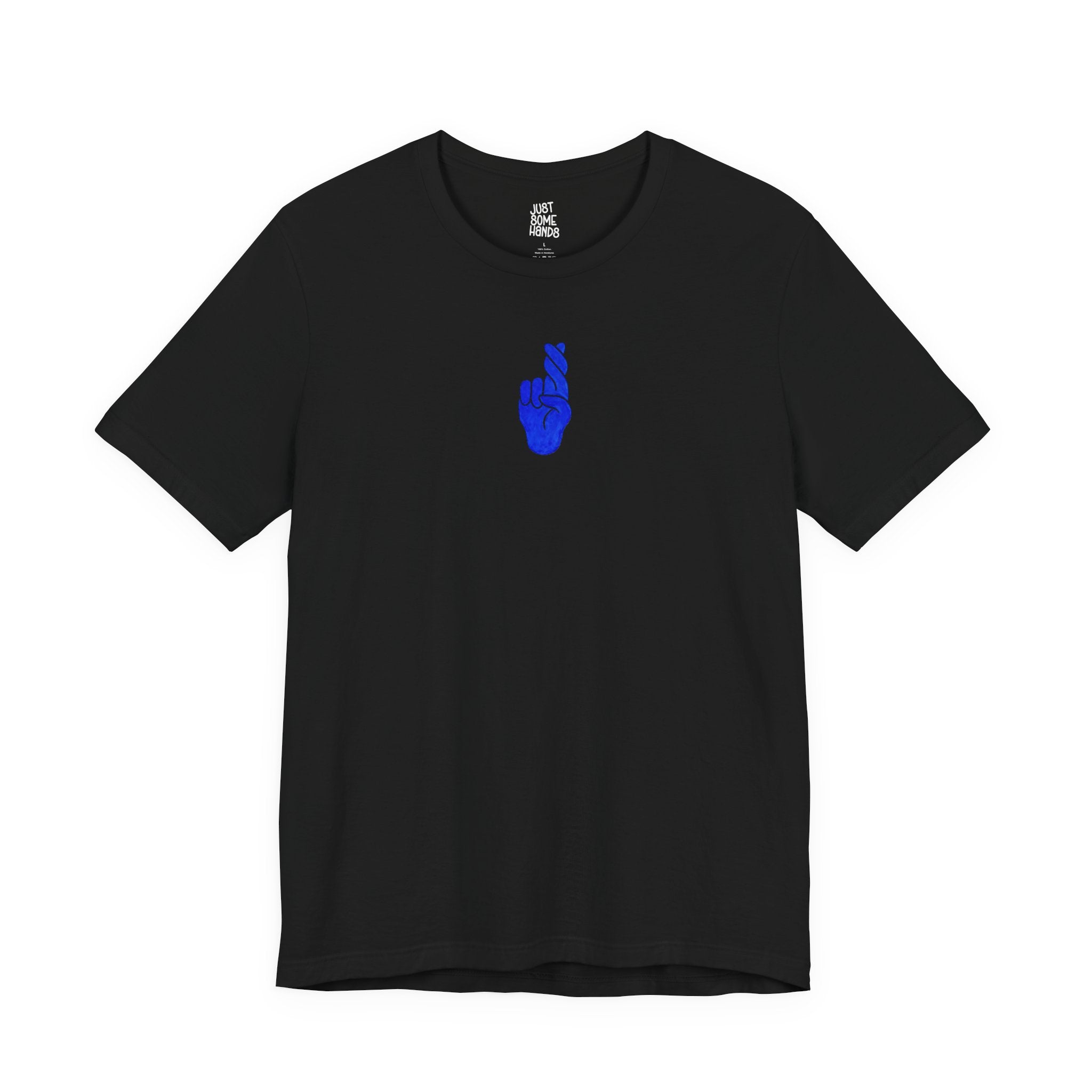 Delusion Colorful Fingers Crossed T-Shirt | Sarcastic Artistic Graphic Tee