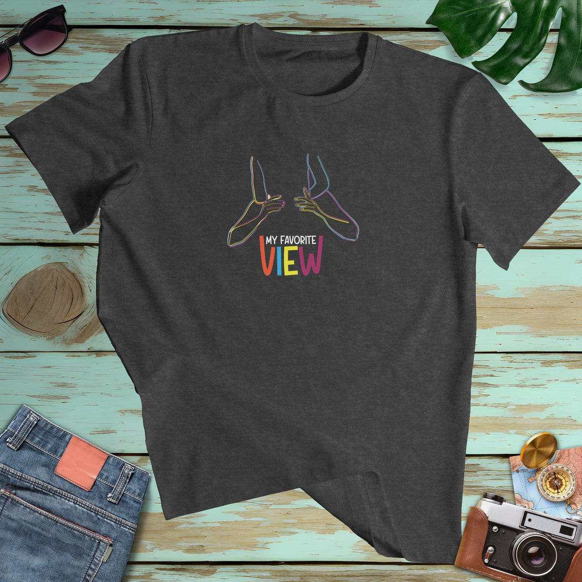 My Favorite View Neon Line Art