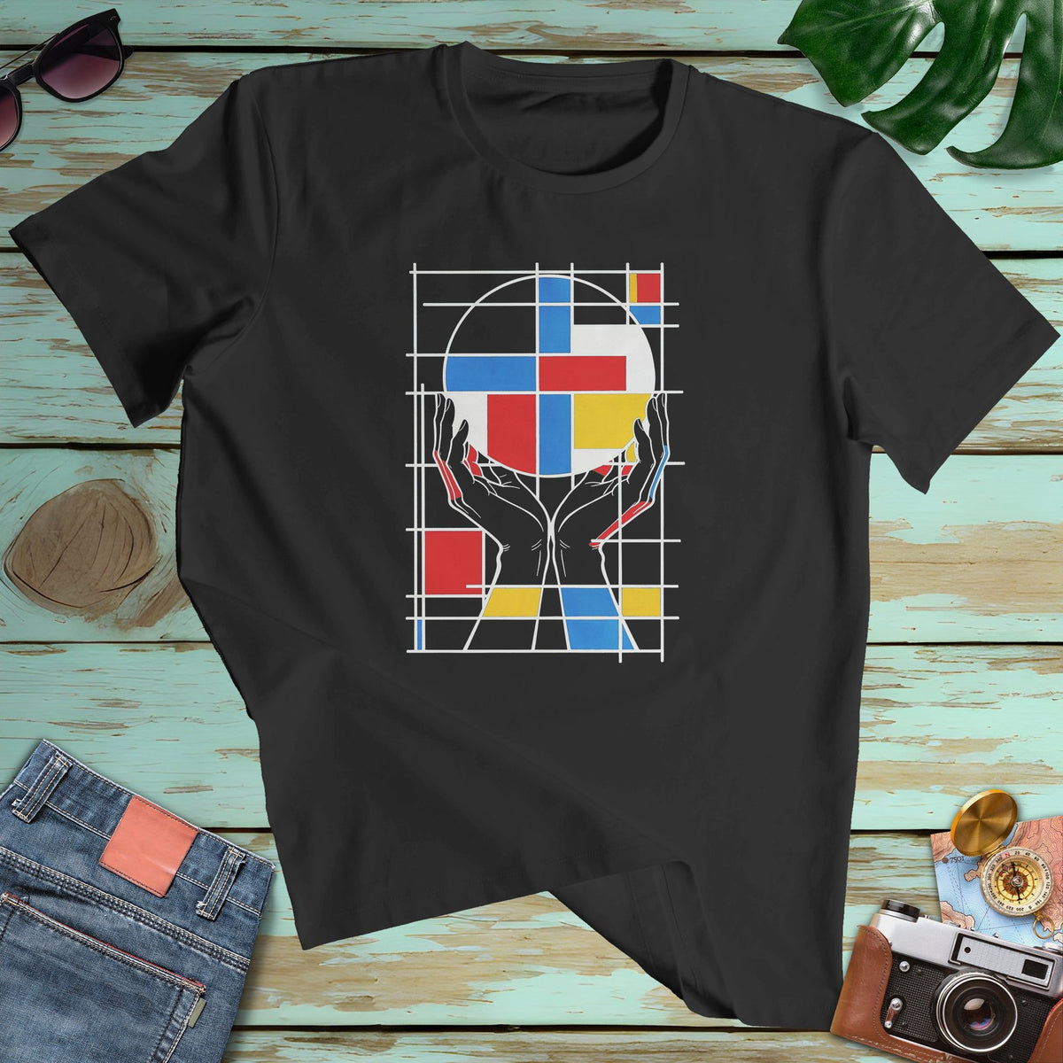 Modern Pop Art Graphic Tee Mondrian