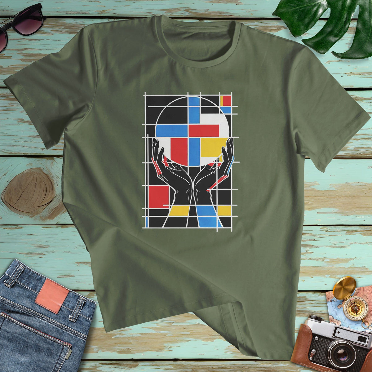 Modern Pop Art Graphic Tee Mondrian
