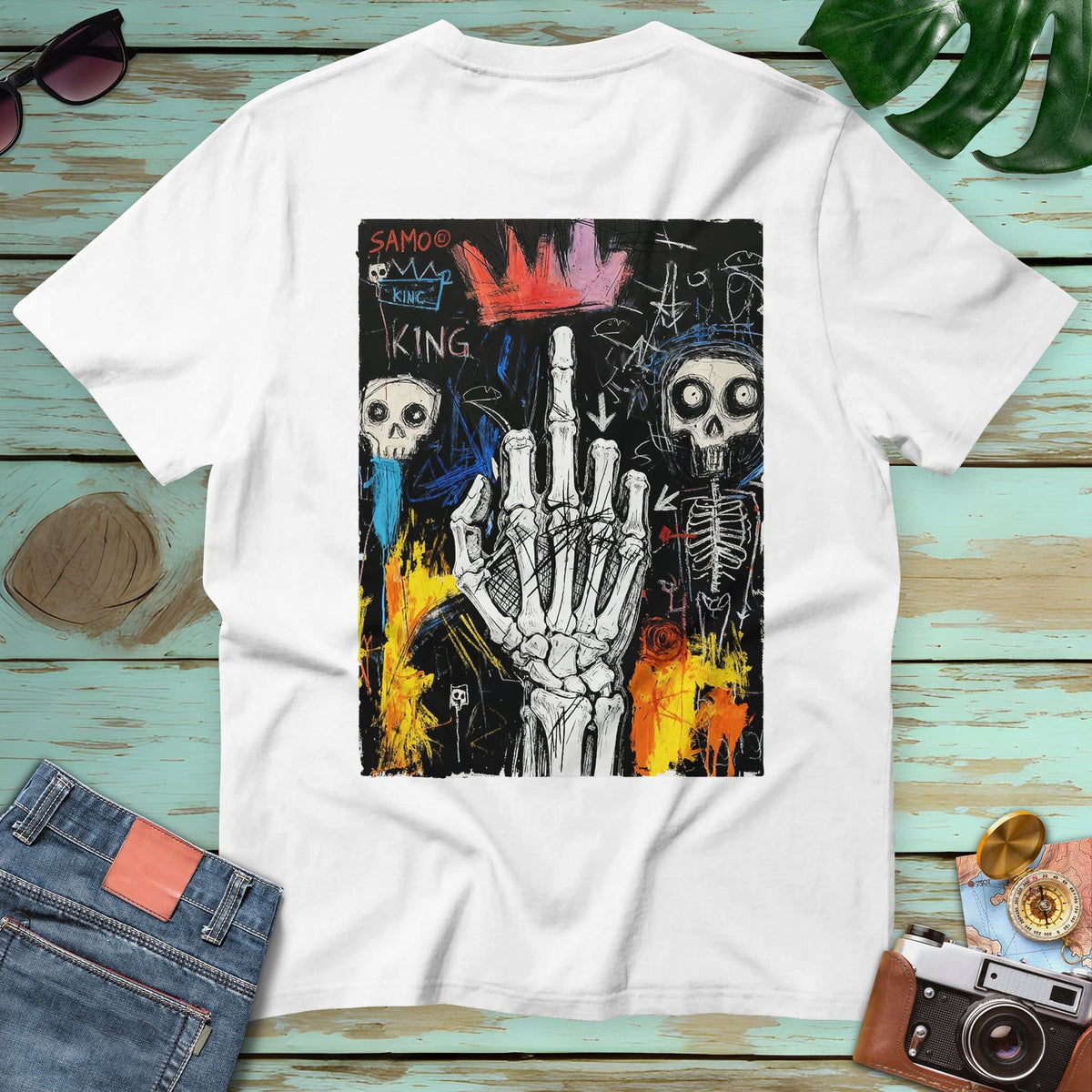 Raw Rebellion Basquiat-Inspired Skeleton