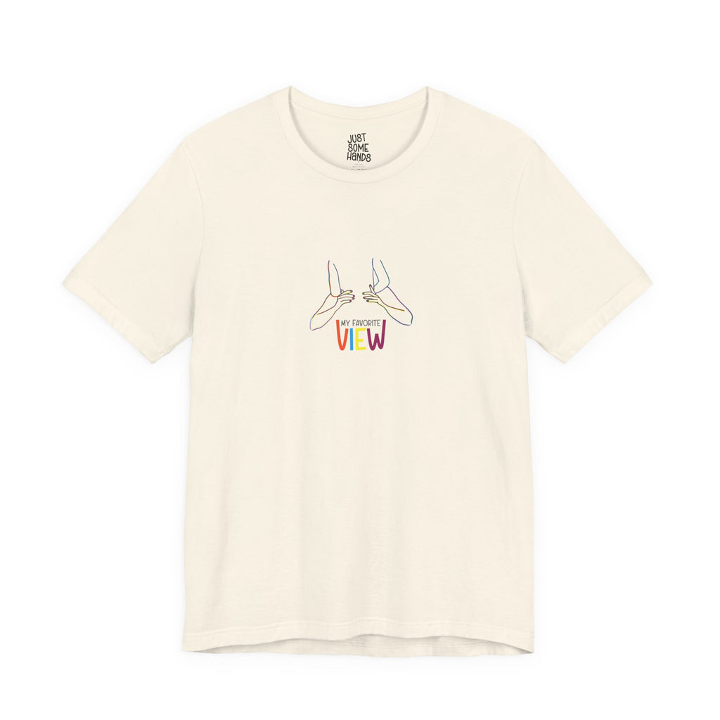 My Favorite View Neon Line Art T-Shirt | Cheeky Flirtatious Graphic Tee