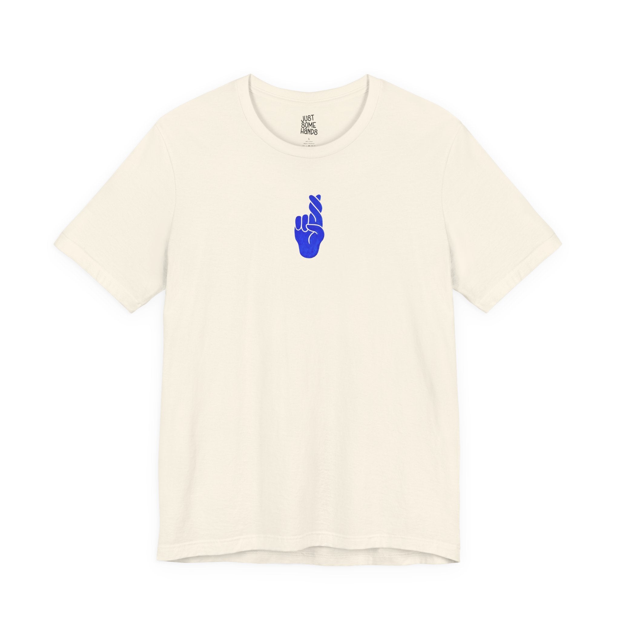 Delusion Colorful Fingers Crossed T-Shirt | Sarcastic Artistic Graphic Tee