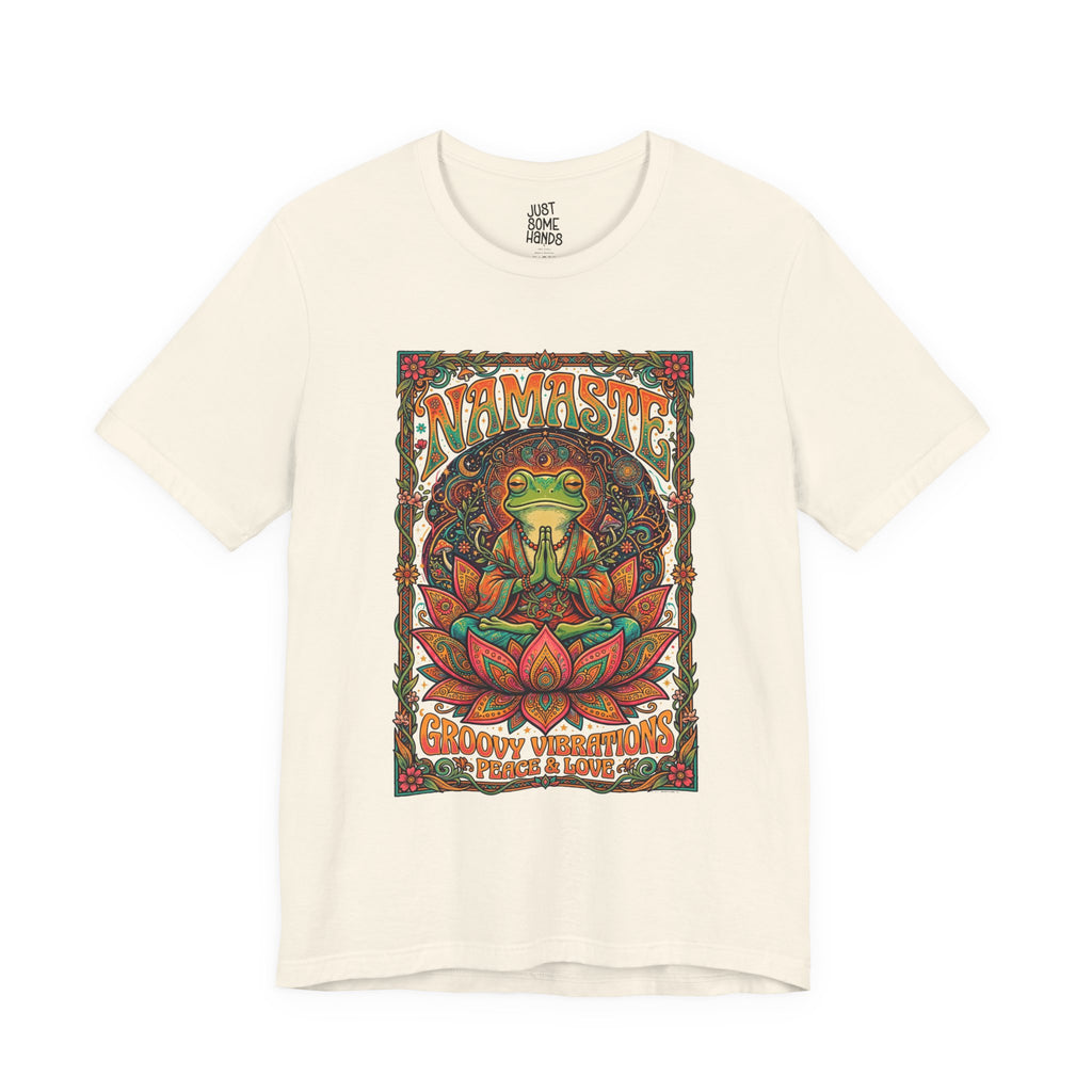 Psychedelic "Namaste" Frog T-Shirt | Sarcastic Vintage Yoga Graphic Tee
