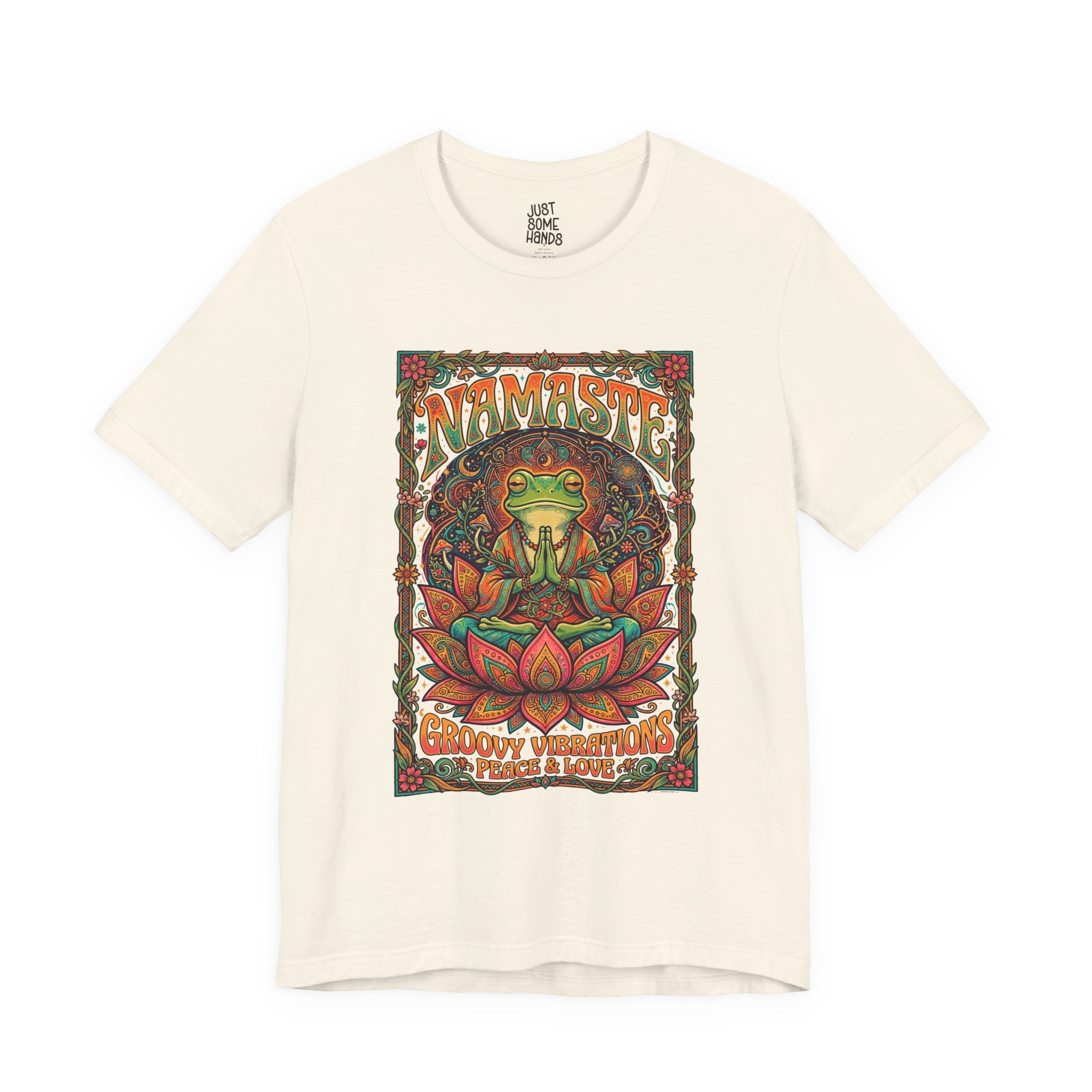 Psychedelic "Namaste" Frog T-Shirt | Sarcastic Vintage Yoga Graphic Tee