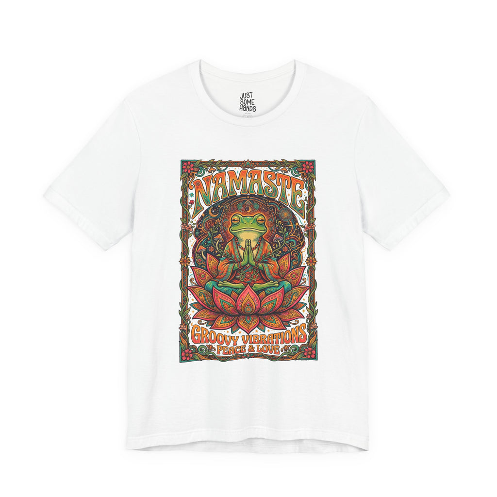 Psychedelic "Namaste" Frog T-Shirt | Sarcastic Vintage Yoga Graphic Tee