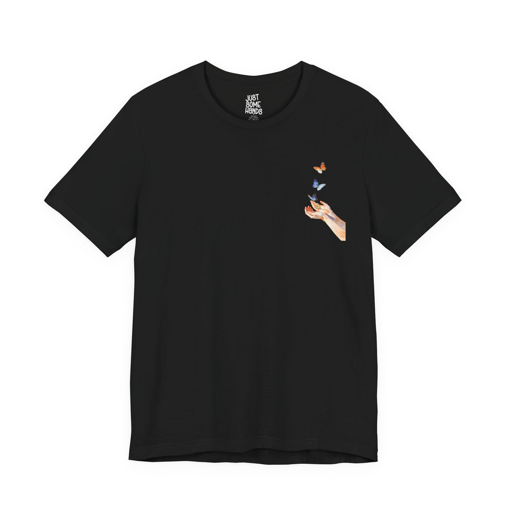 Soft Era Watercolor Butterflies Hand T-Shirt | Artsy Aesthetic Graphic Tee