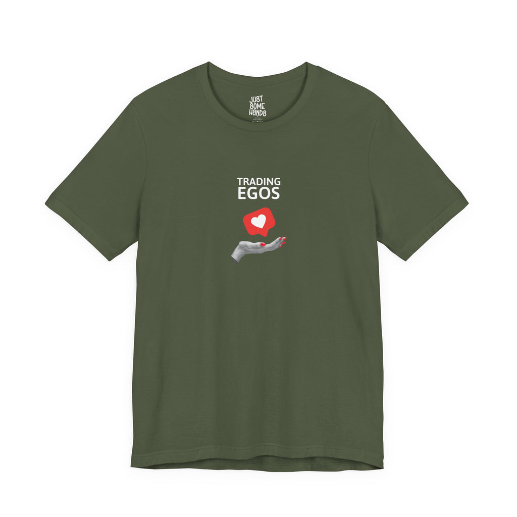 Trading Egos Social Media Heart T-Shirt | Sarcastic Pop Art Graphic Tee