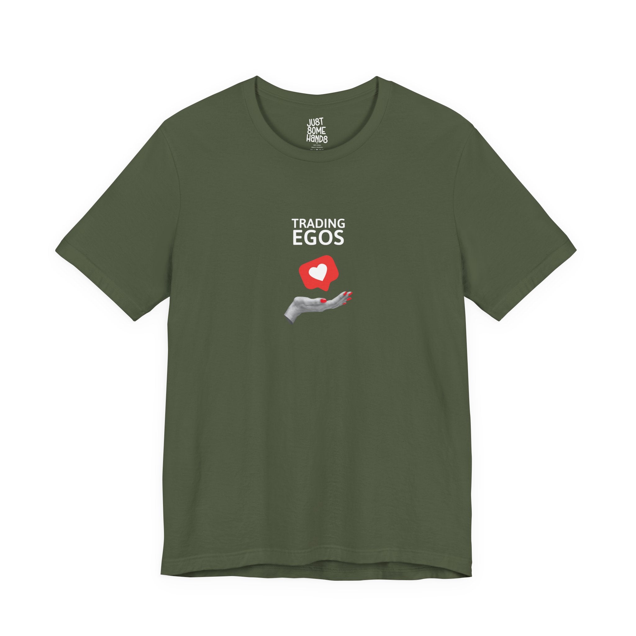 Trading Egos Social Media Heart T-Shirt | Sarcastic Pop Art Graphic Tee
