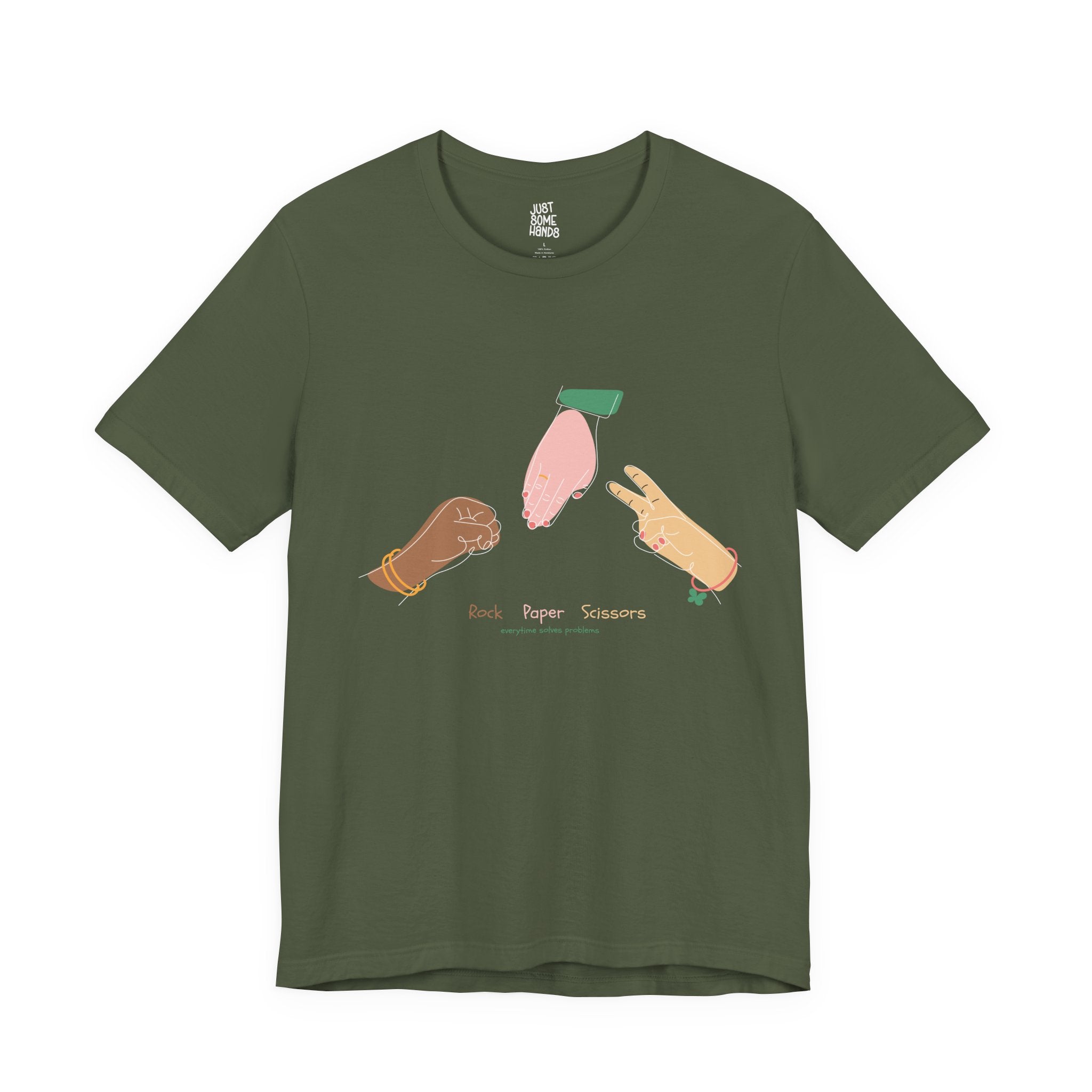 Rock Paper Scissors Minimalist Line Art T-Shirt | Sarcastic Problem Solver Tee