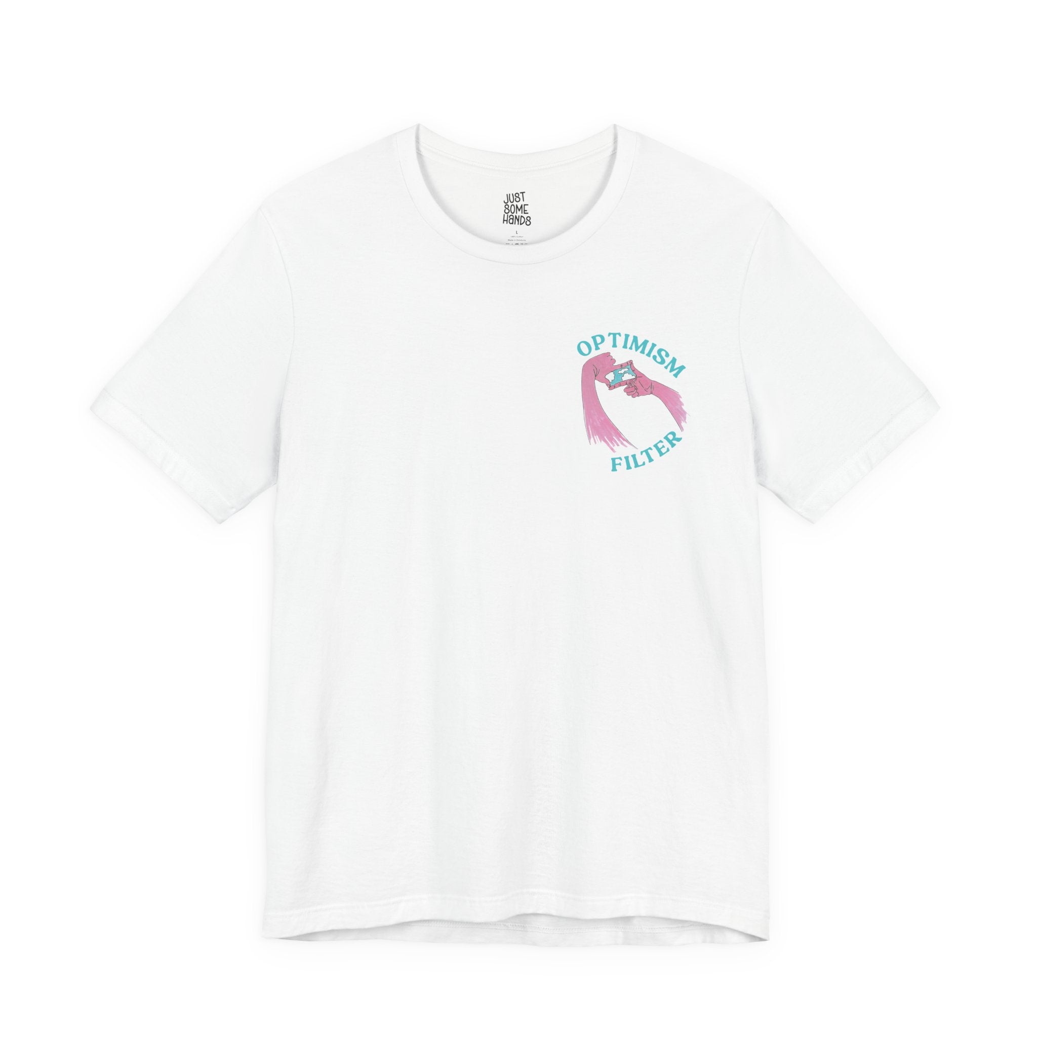 Optimism Filter Framing Hands T-Shirt | Sarcastic Aesthetic Graphic Tee
