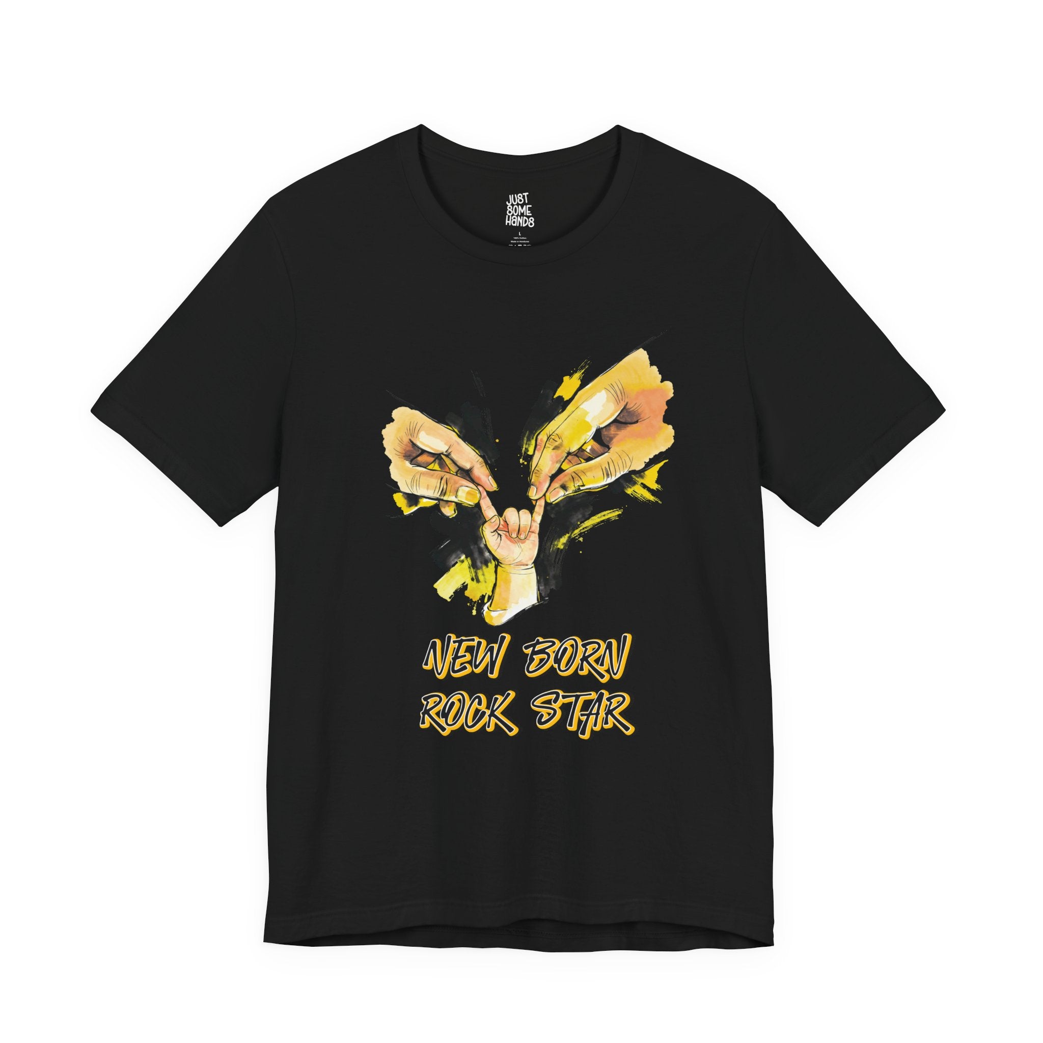New Born Rock Star Baby Hand T-Shirt | Edgy Parenting Graphic Tee