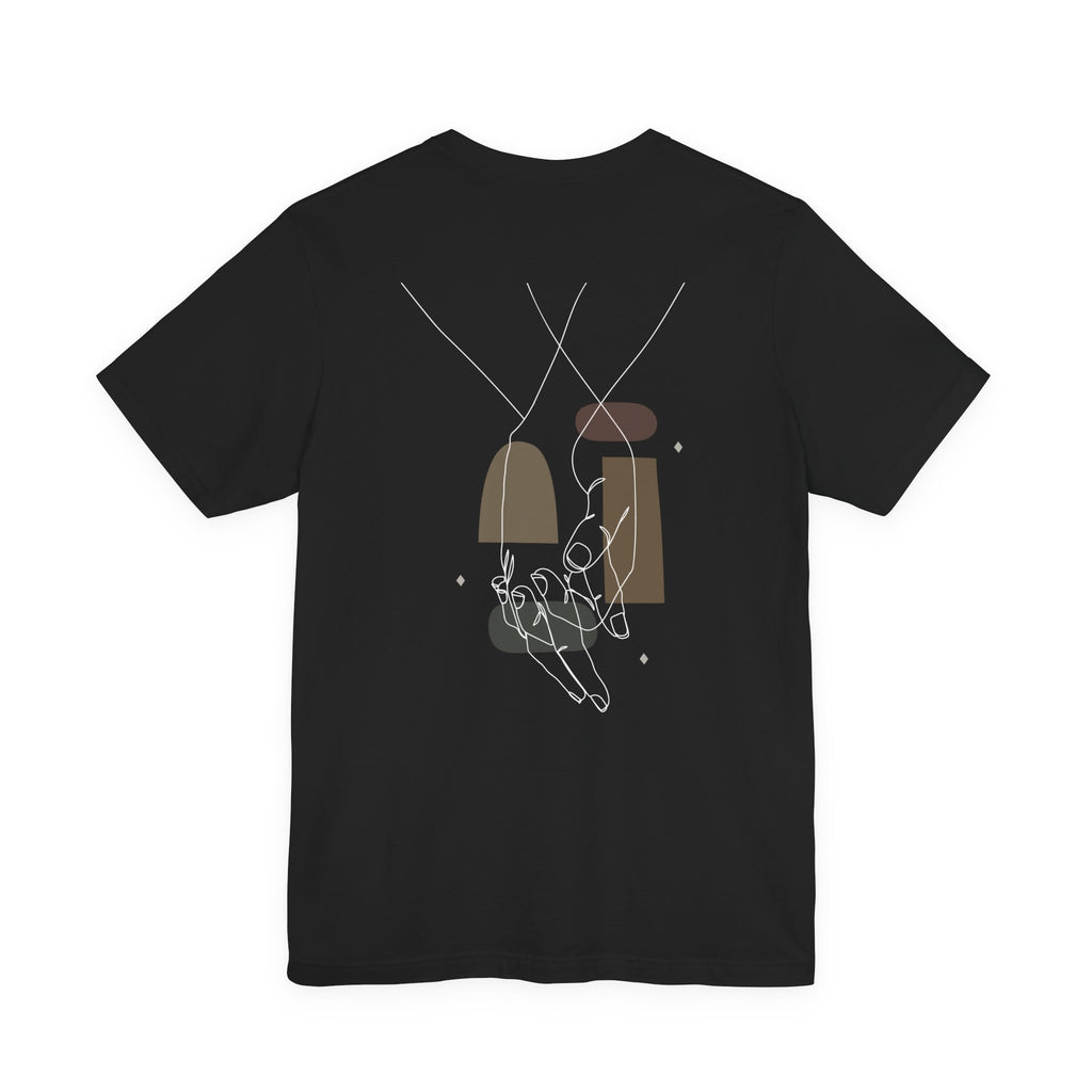 Abstract Boho Line Art Hand T-Shirt | Minimalist Geometric Graphic Tee