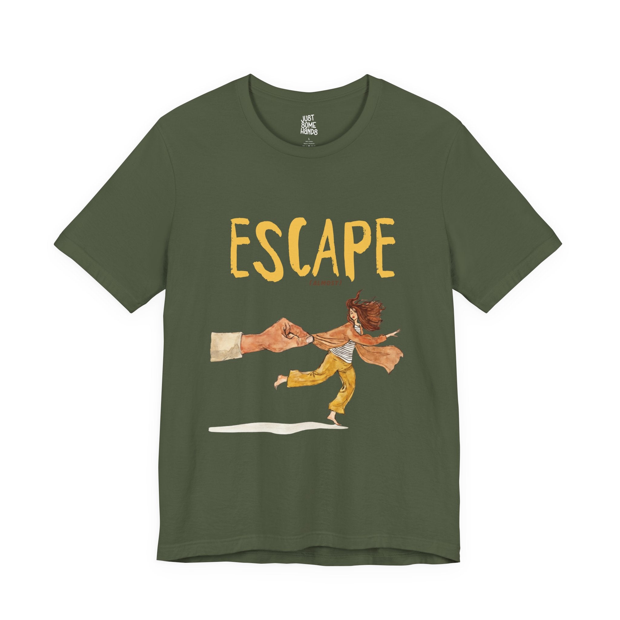 Escape Almost - Sarcastic Running Woman Caught by Hand Graphic T-Shirt