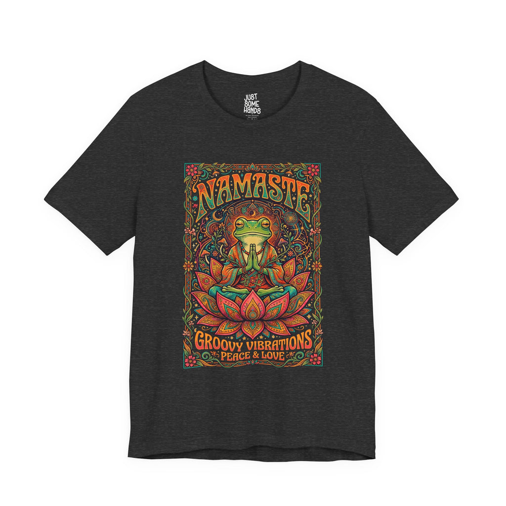 Psychedelic "Namaste" Frog T-Shirt | Sarcastic Vintage Yoga Graphic Tee