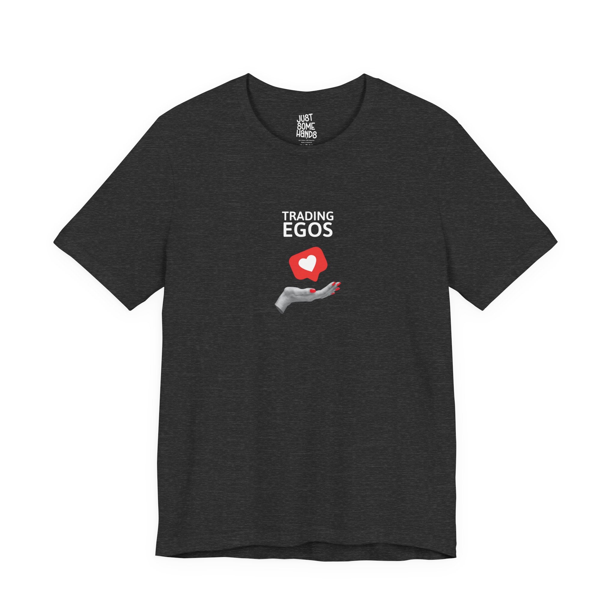 Trading Egos Social Media Heart T-Shirt | Sarcastic Pop Art Graphic Tee