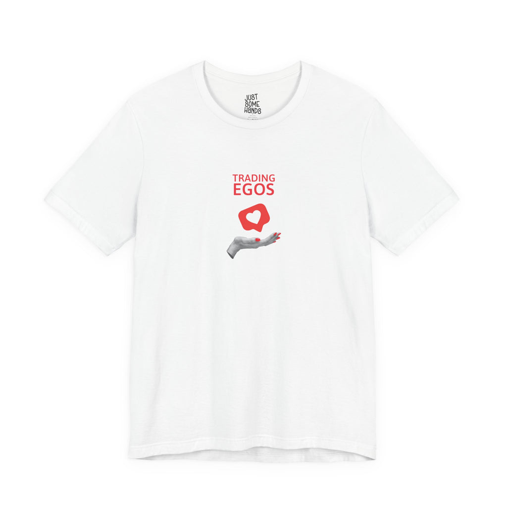 Trading Egos Social Media Heart T-Shirt | Sarcastic Pop Art Graphic Tee