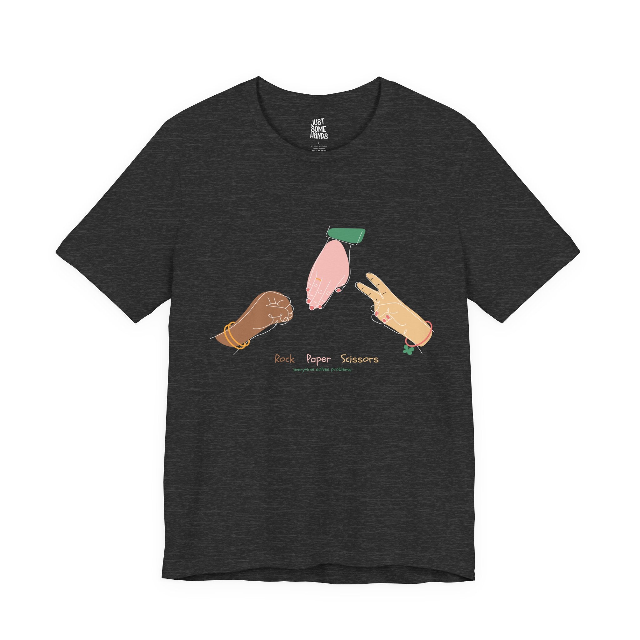 Rock Paper Scissors Minimalist Line Art T-Shirt | Sarcastic Problem Solver Tee