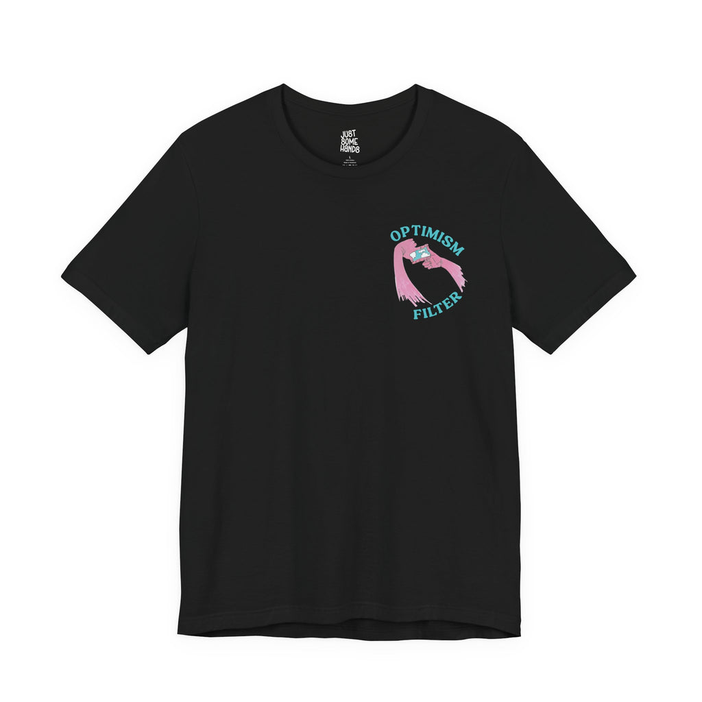 Optimism Filter Framing Hands T-Shirt | Sarcastic Aesthetic Graphic Tee