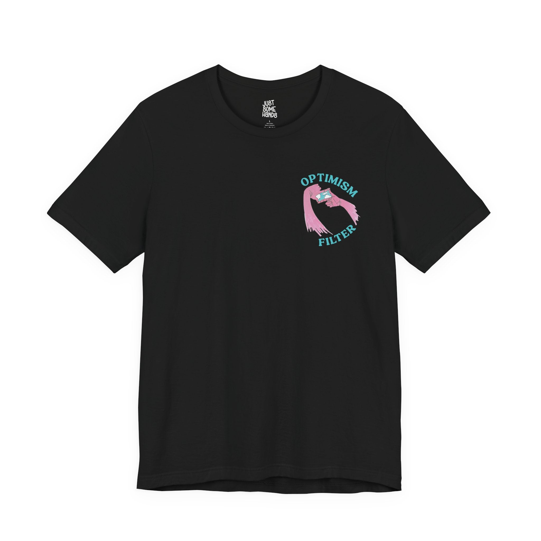 Optimism Filter Framing Hands T-Shirt | Sarcastic Aesthetic Graphic Tee