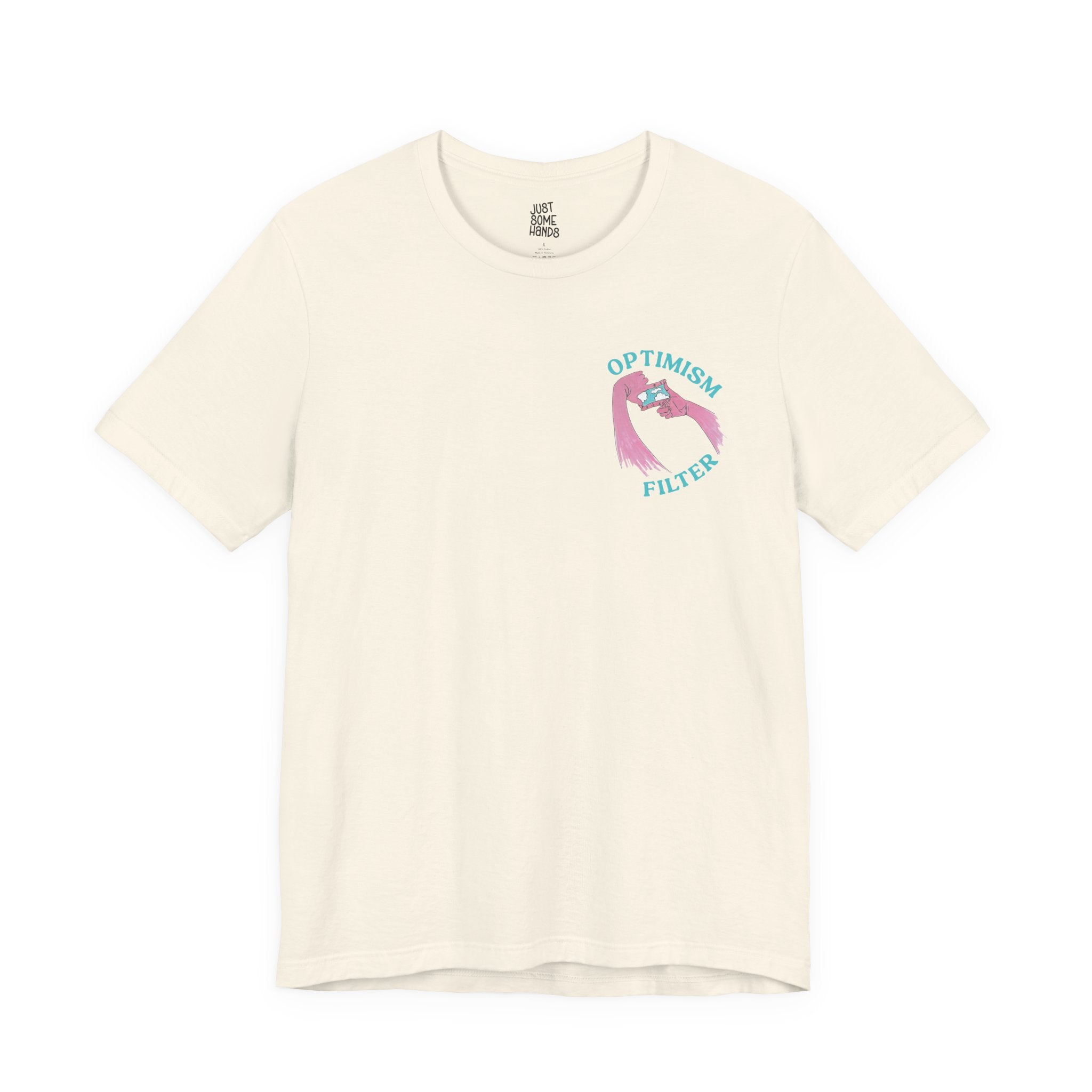 Optimism Filter Framing Hands T-Shirt | Sarcastic Aesthetic Graphic Tee