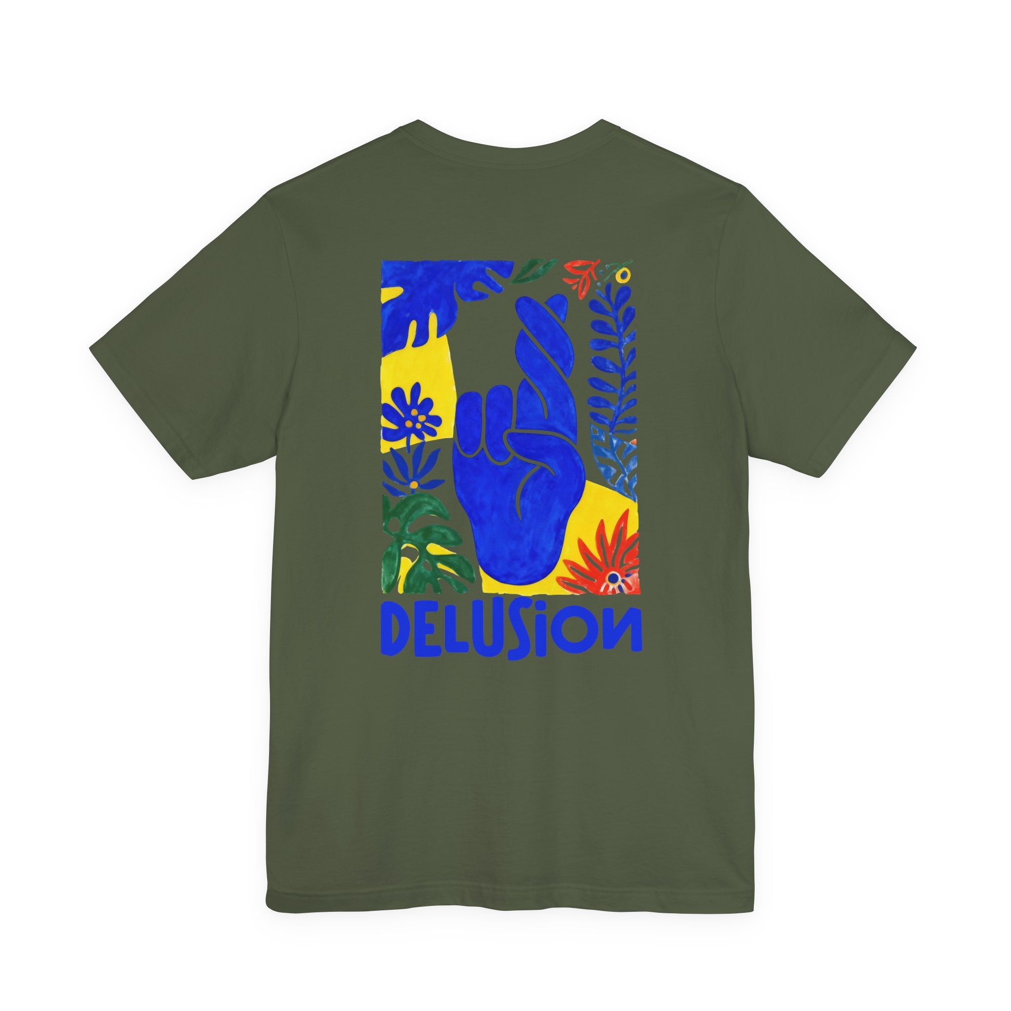 Delusion Colorful Fingers Crossed T-Shirt | Sarcastic Artistic Graphic Tee