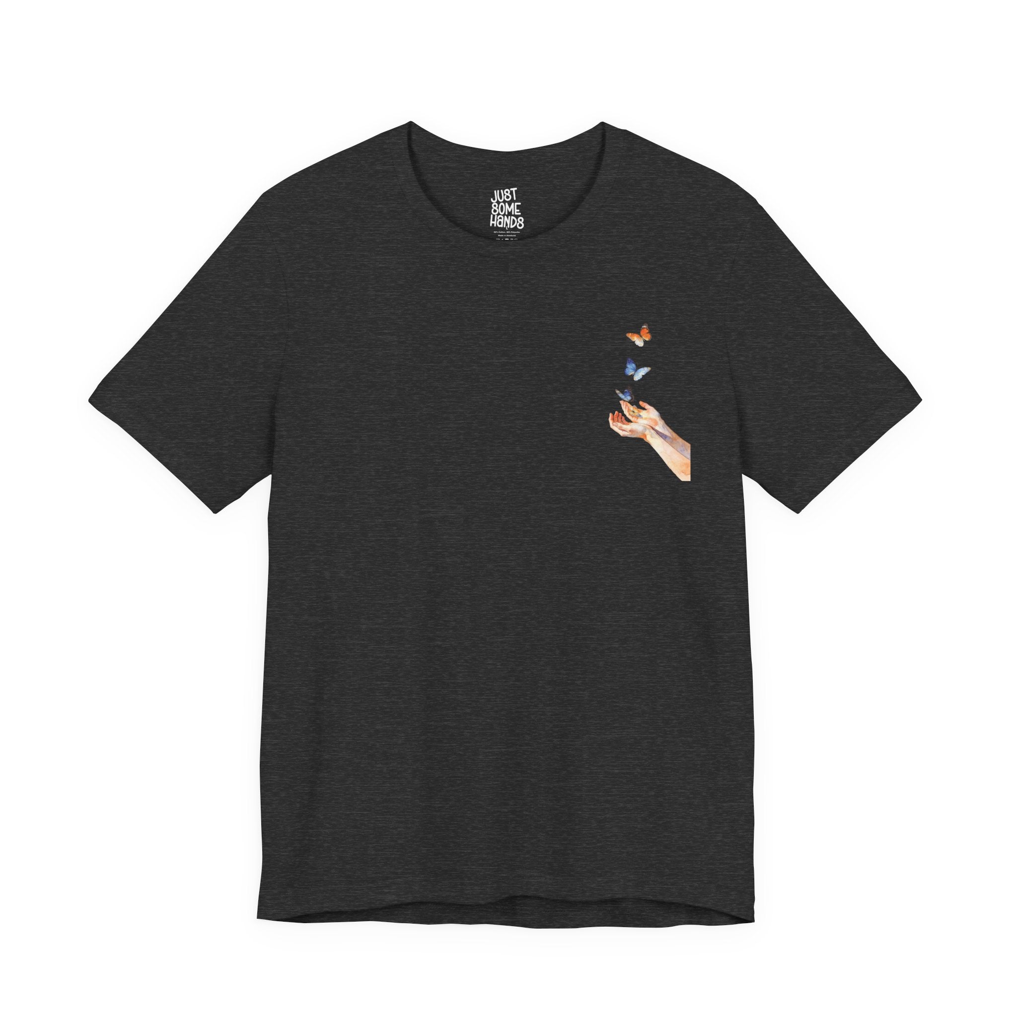 Soft Era Watercolor Butterflies Hand T-Shirt | Artsy Aesthetic Graphic Tee